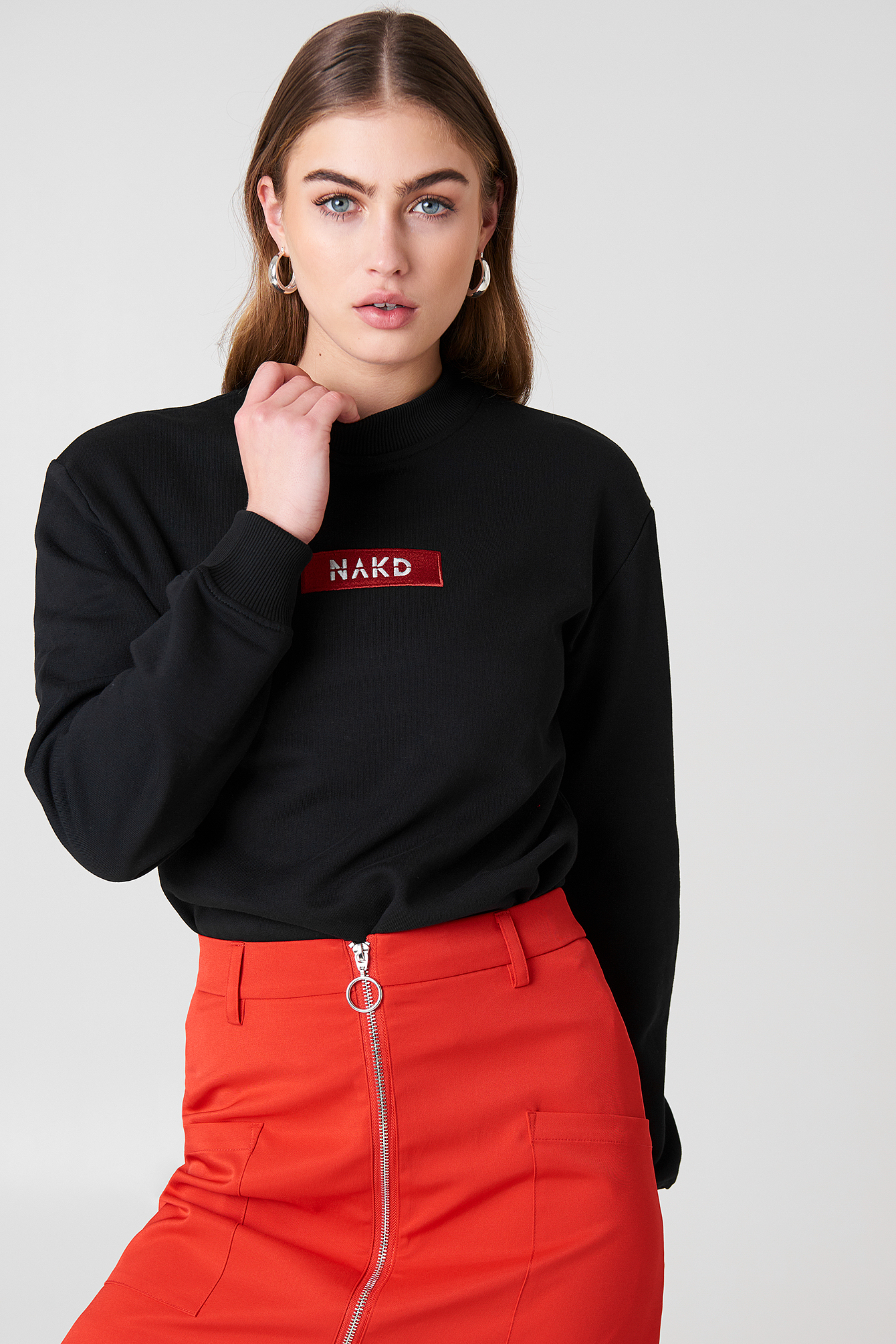 NA-KD Logo Sweater Black