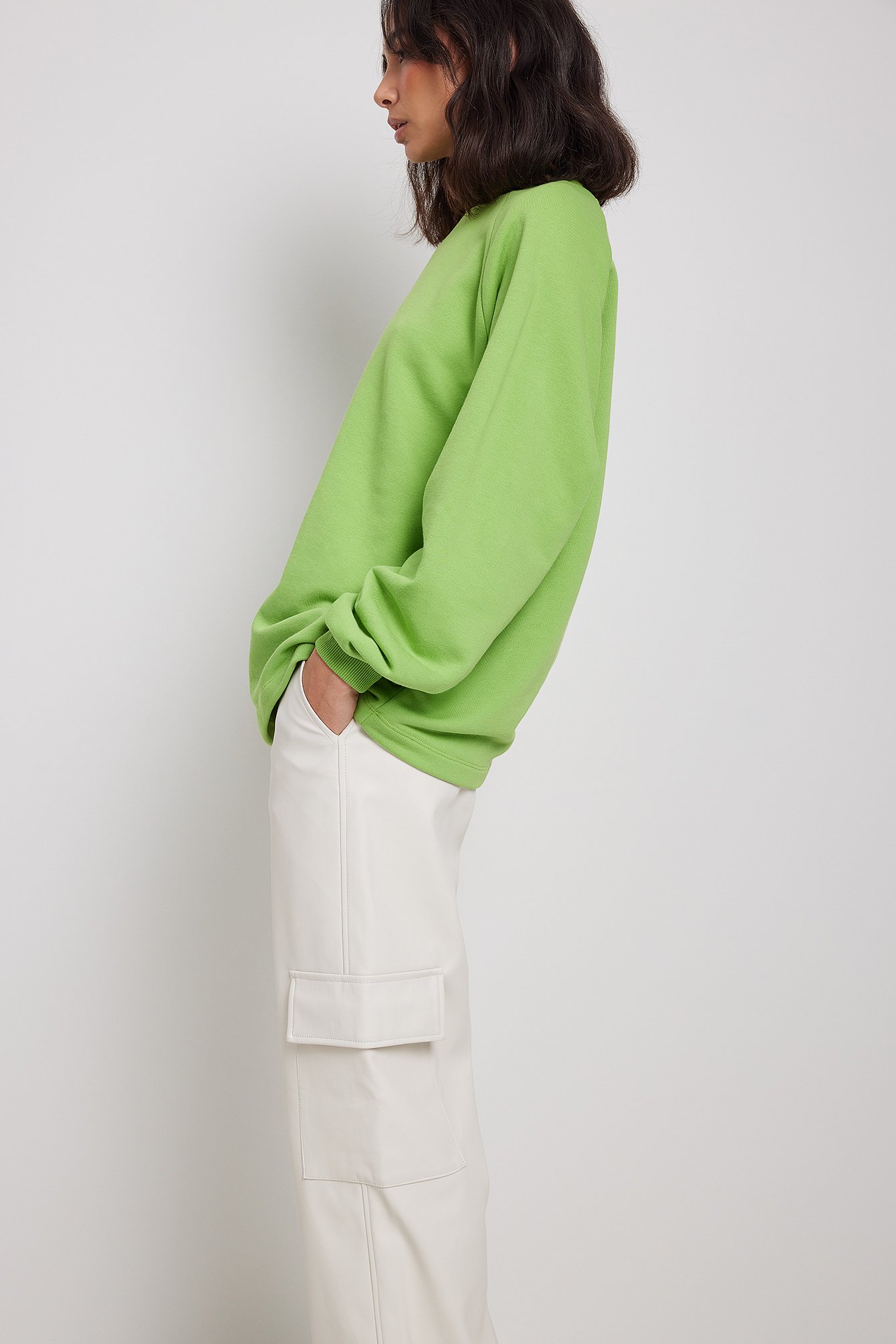 Green Organisches langer Basic-Pullover