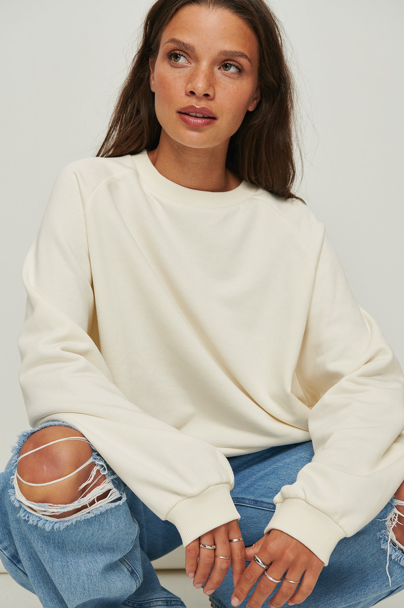 Off White Long Basic Sweater