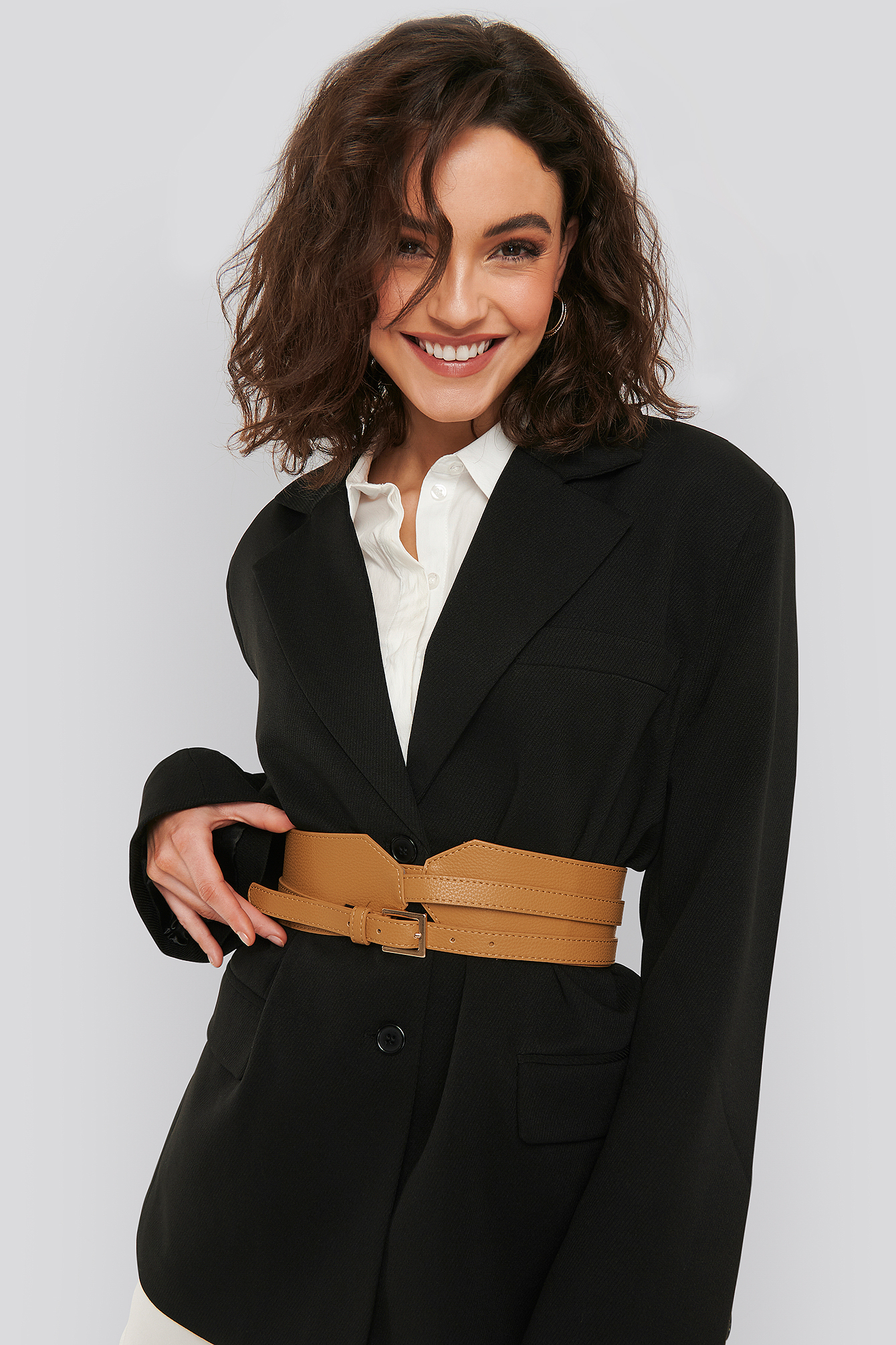 Long Layered Waist Belt Brown NAKD