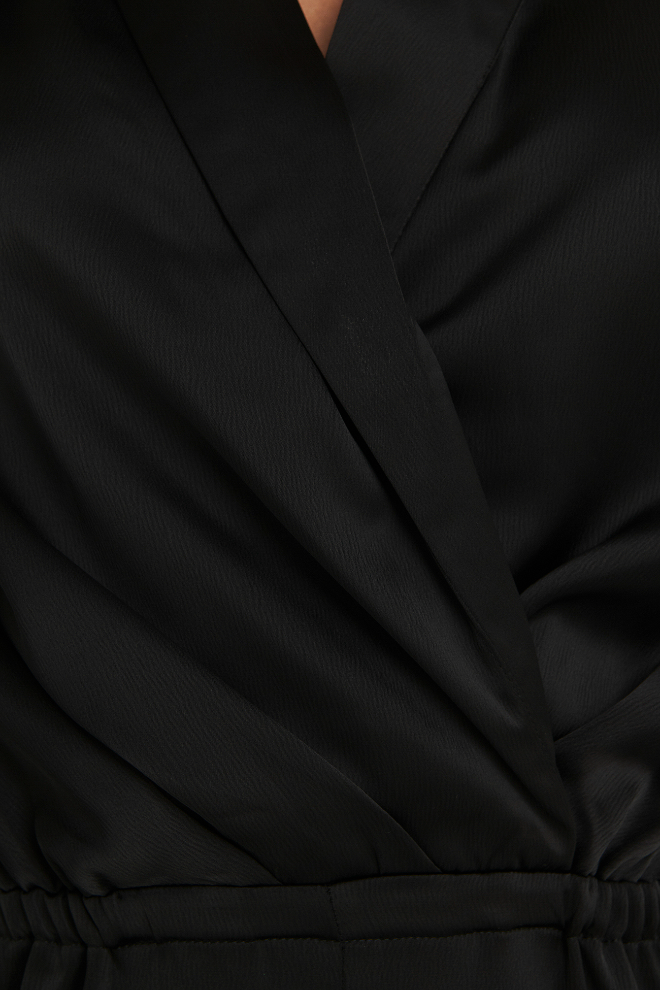 Long Sleeve Satin Jumpsuit Black | na-kd.com