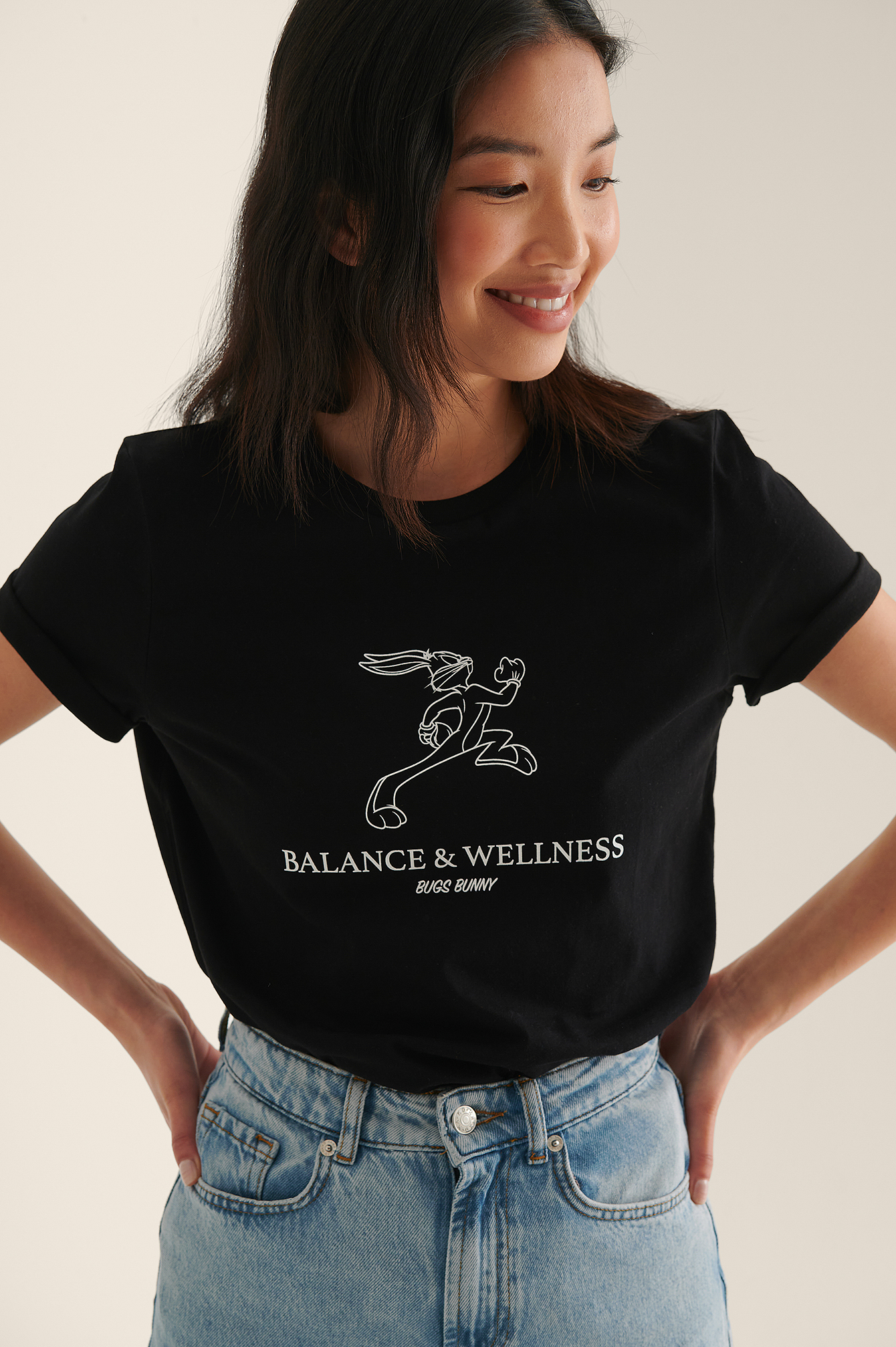 Black Wellness Organisch Looney Tunes Basic T-Shirt