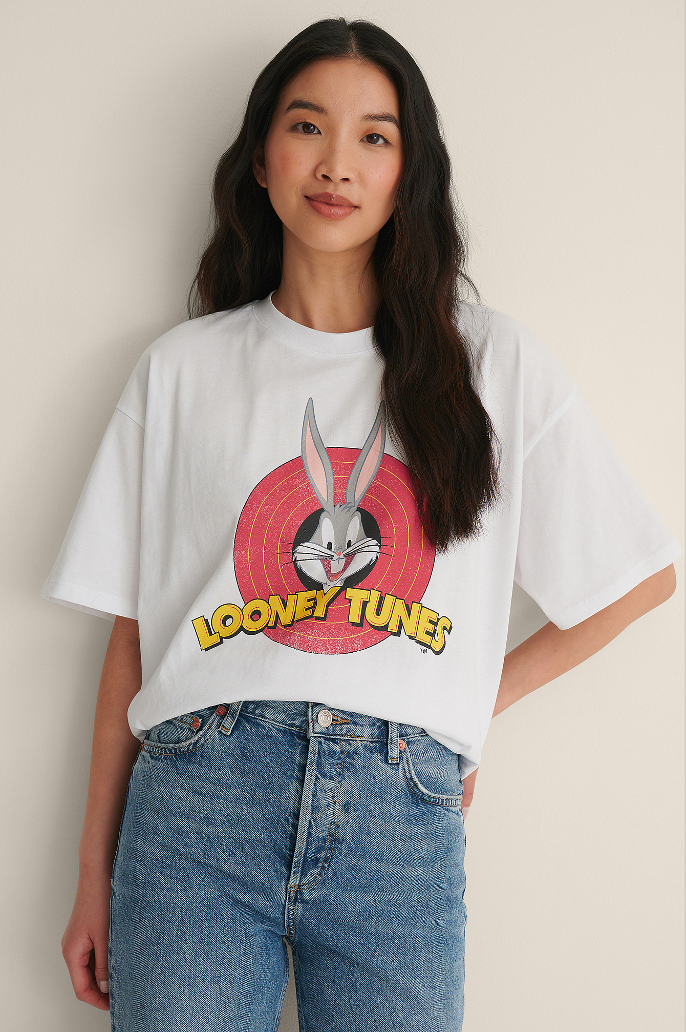 T-shirt oversize Looney tunes Bianco | na-kd.com