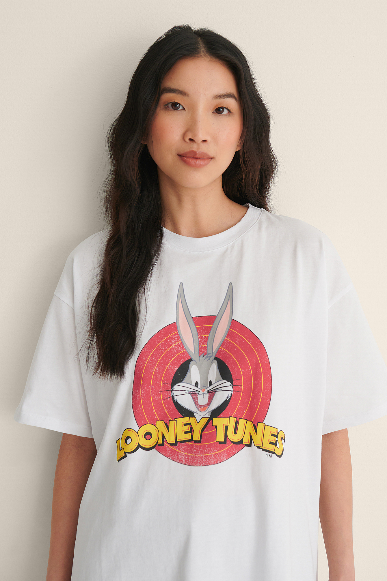 White Bugsbunny Looney Tunes T-Shirt I Overstørrelse