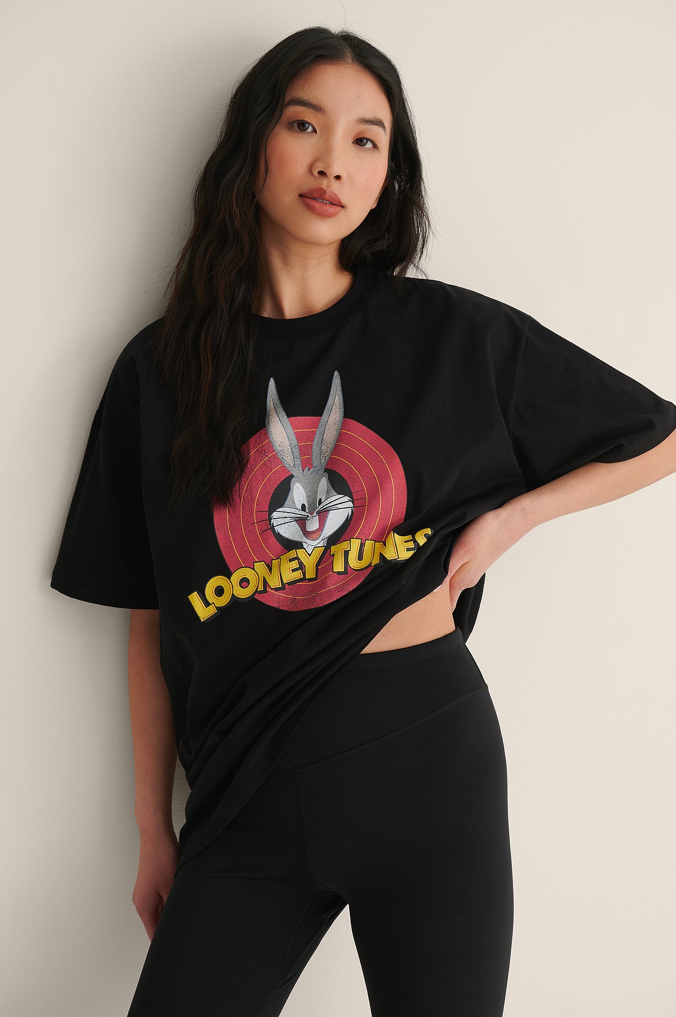 Black Bugsbunny Luźny T-Shirt Looney Tunes