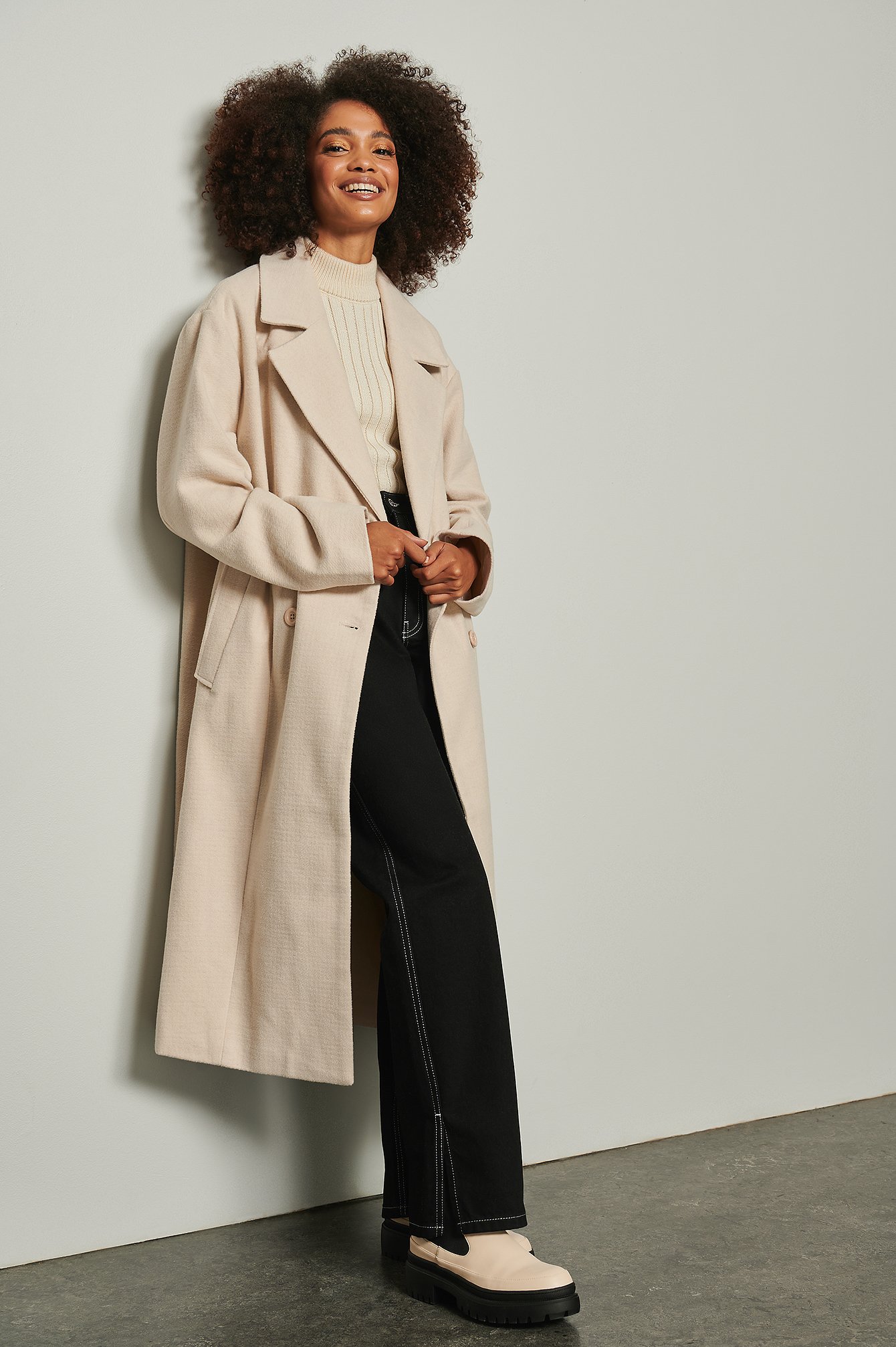 Loose Fit Coat Beige | NA-KD