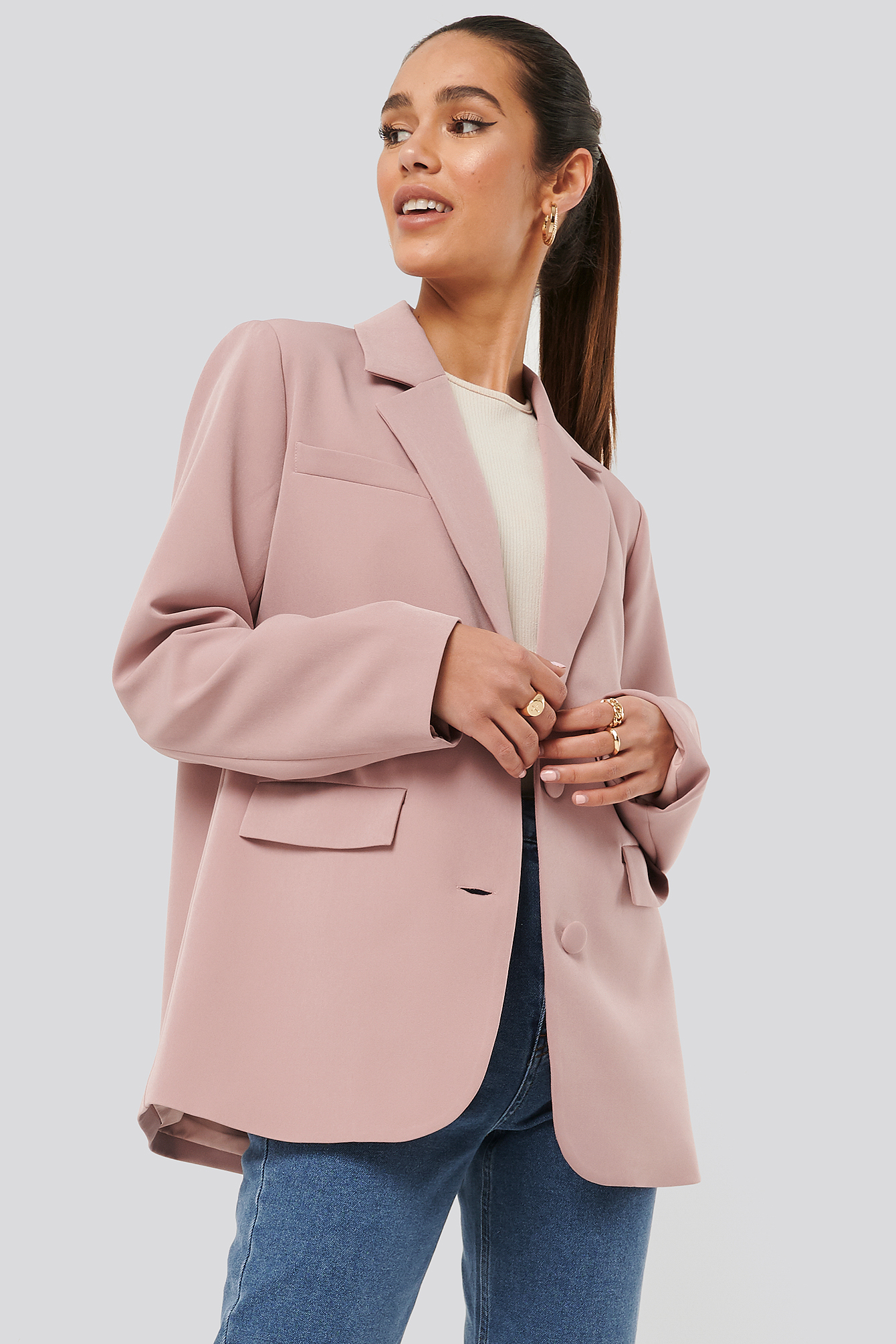 Loose Fitted Blazer Rosa