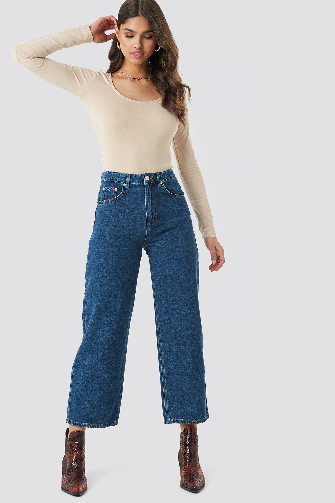 Loose Leg Jeans Dark Blue