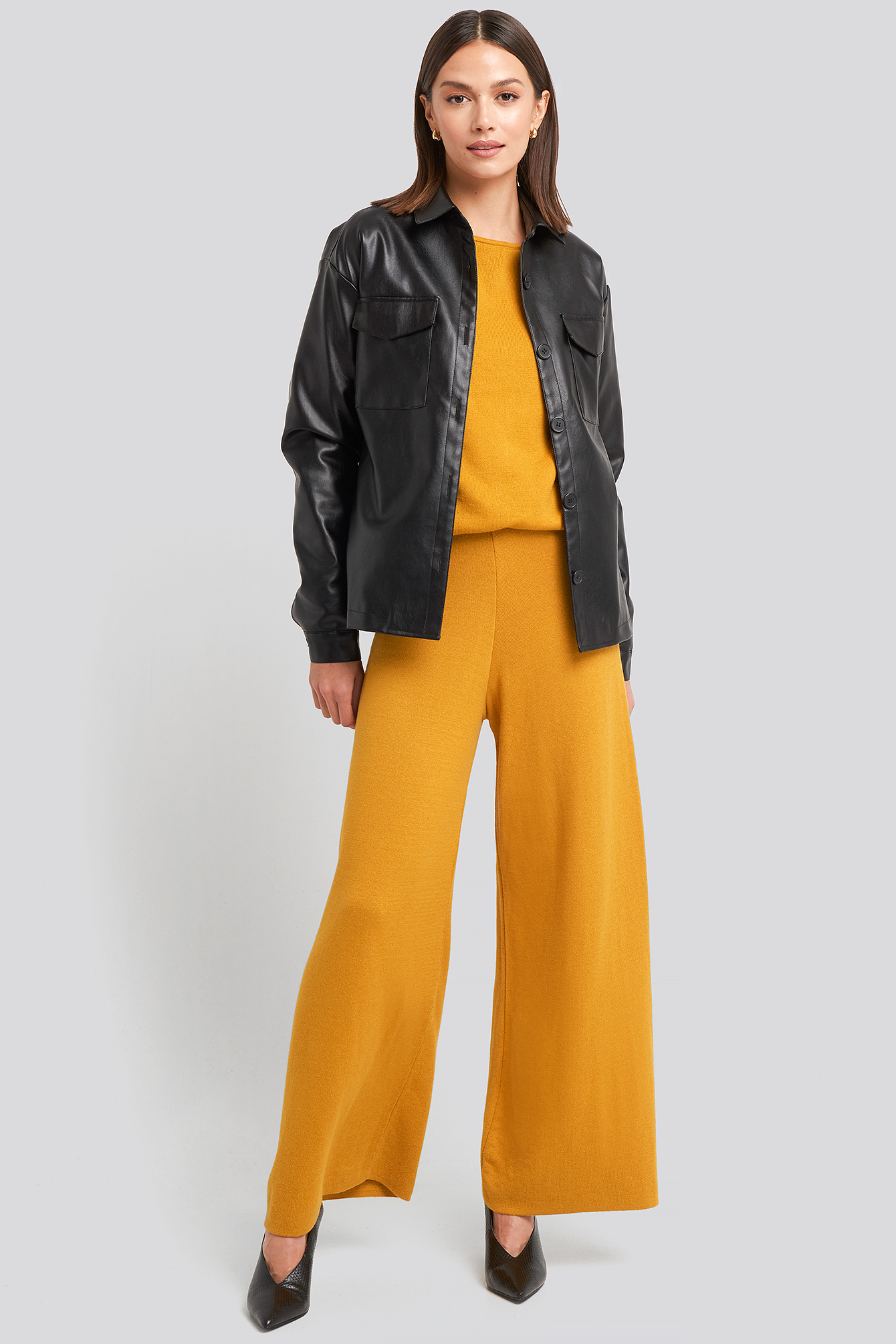 Lounge Wide Leg Pants Mustard