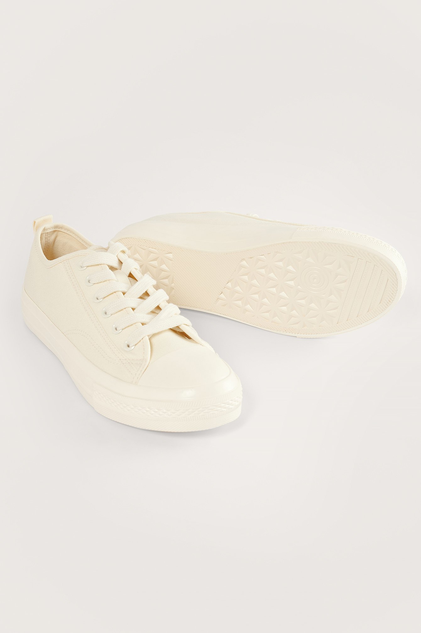 White Low Lace Up Trainers