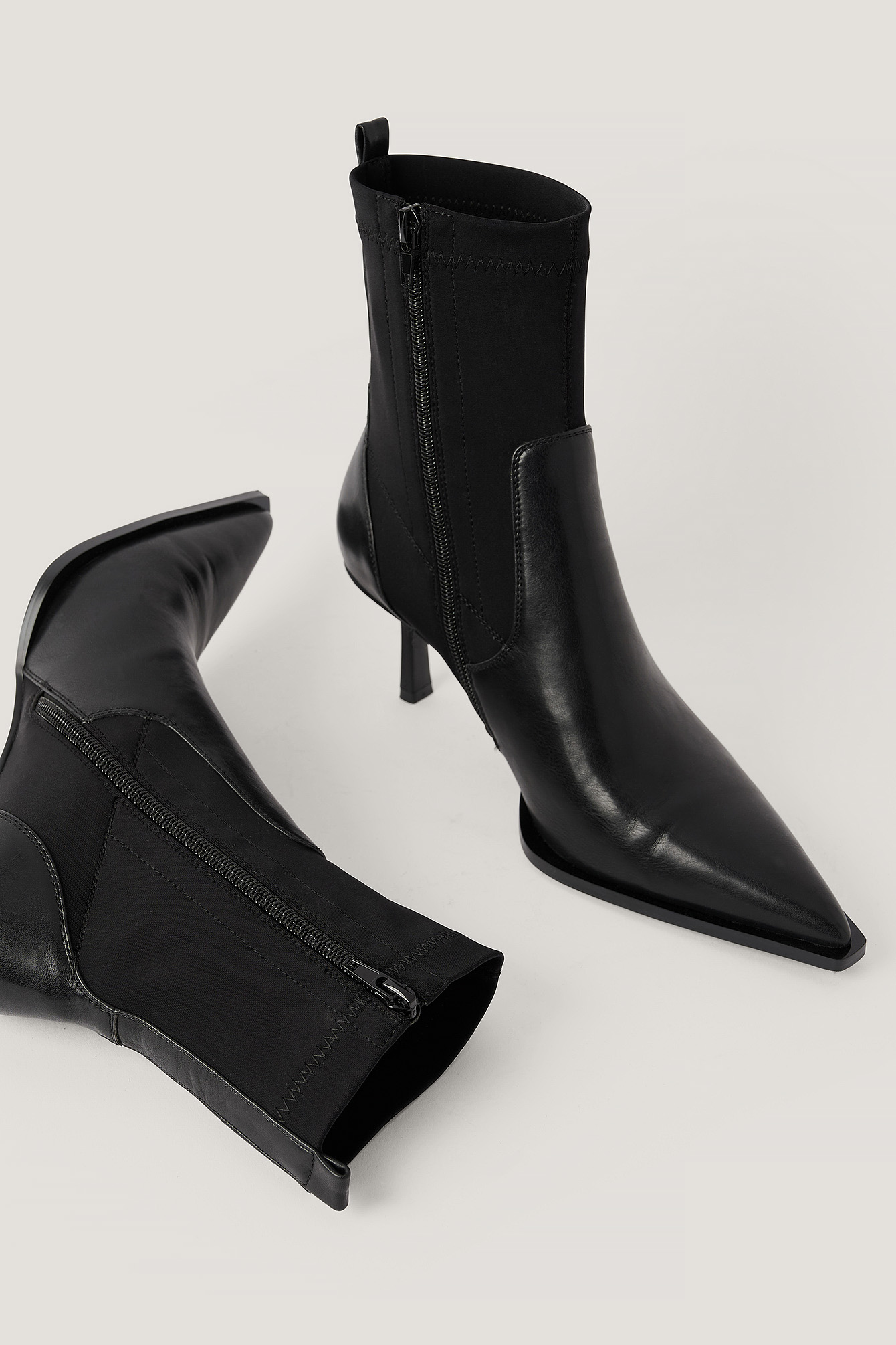 Low Stiletto Welt Detailed Boots Black | na-kd.com
