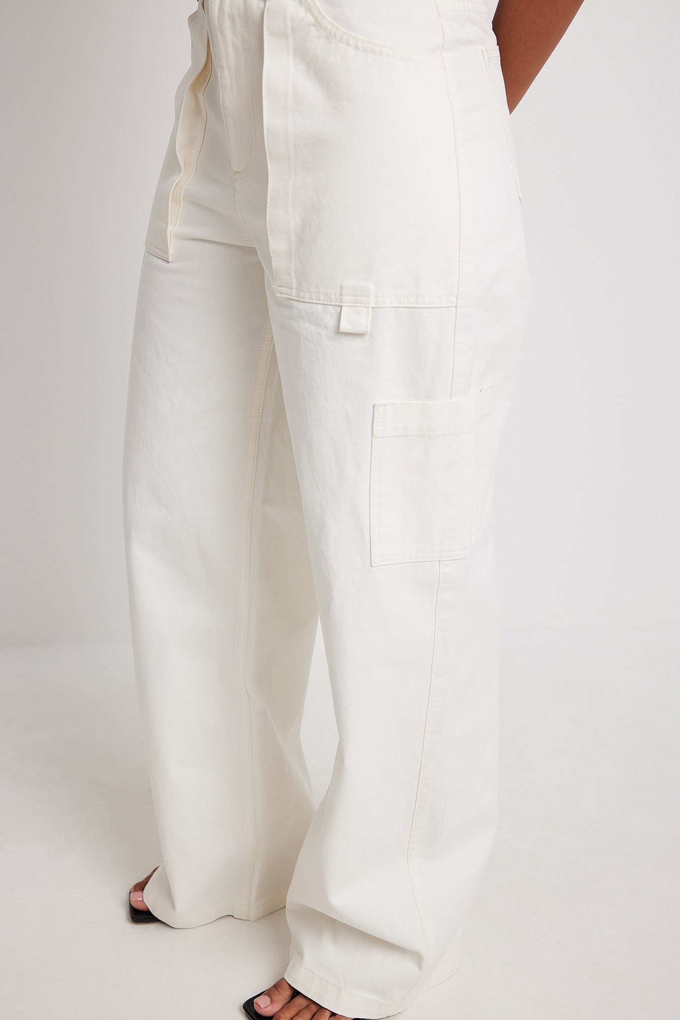 Offwhite Low Waist Cotton Cargo Pants