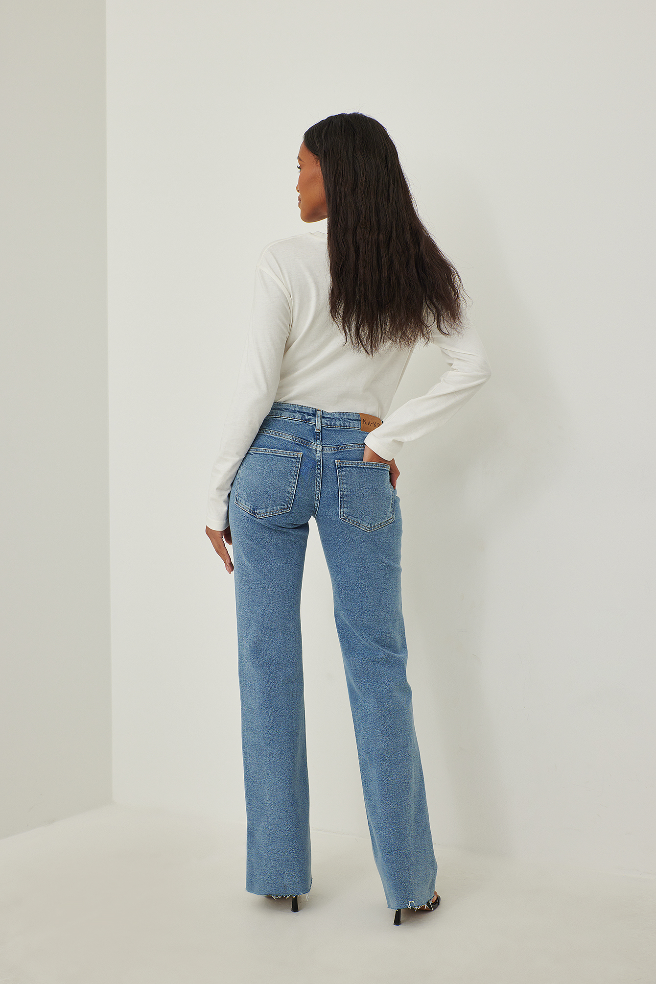 Low Waist Skinny Bootcut Jeans Blue 