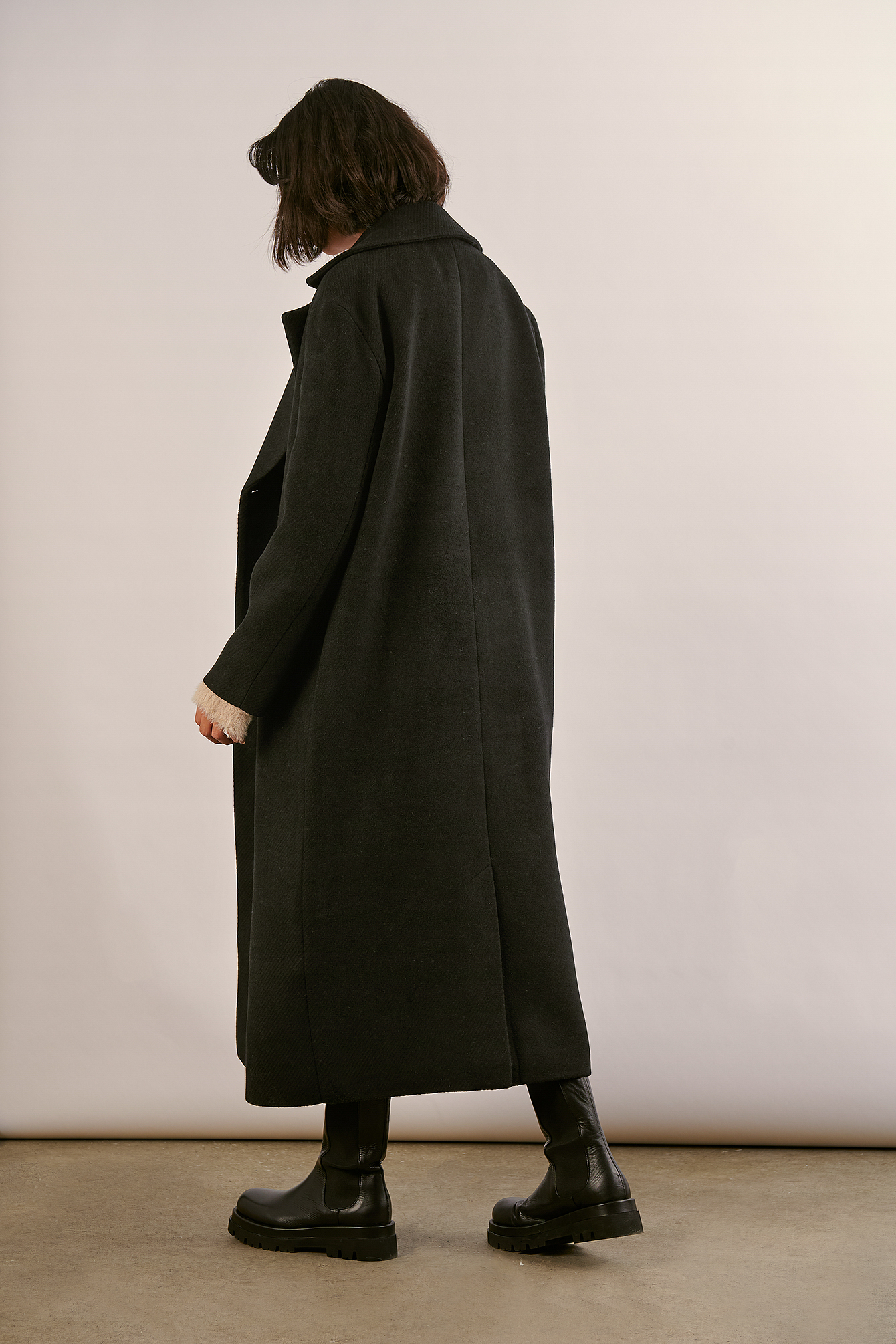 grey straight coat