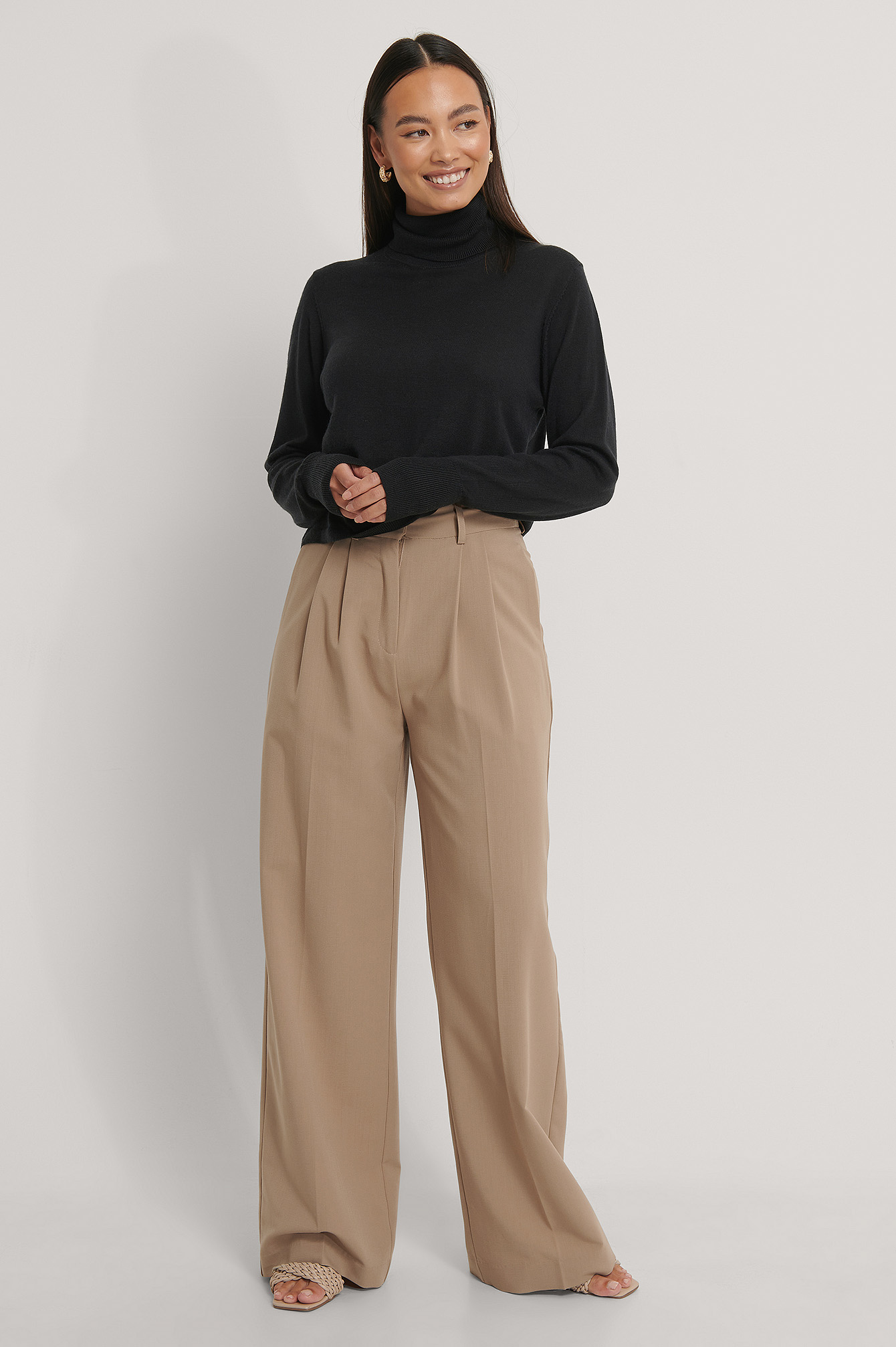 Merino Wool High Neck Sweater Black 