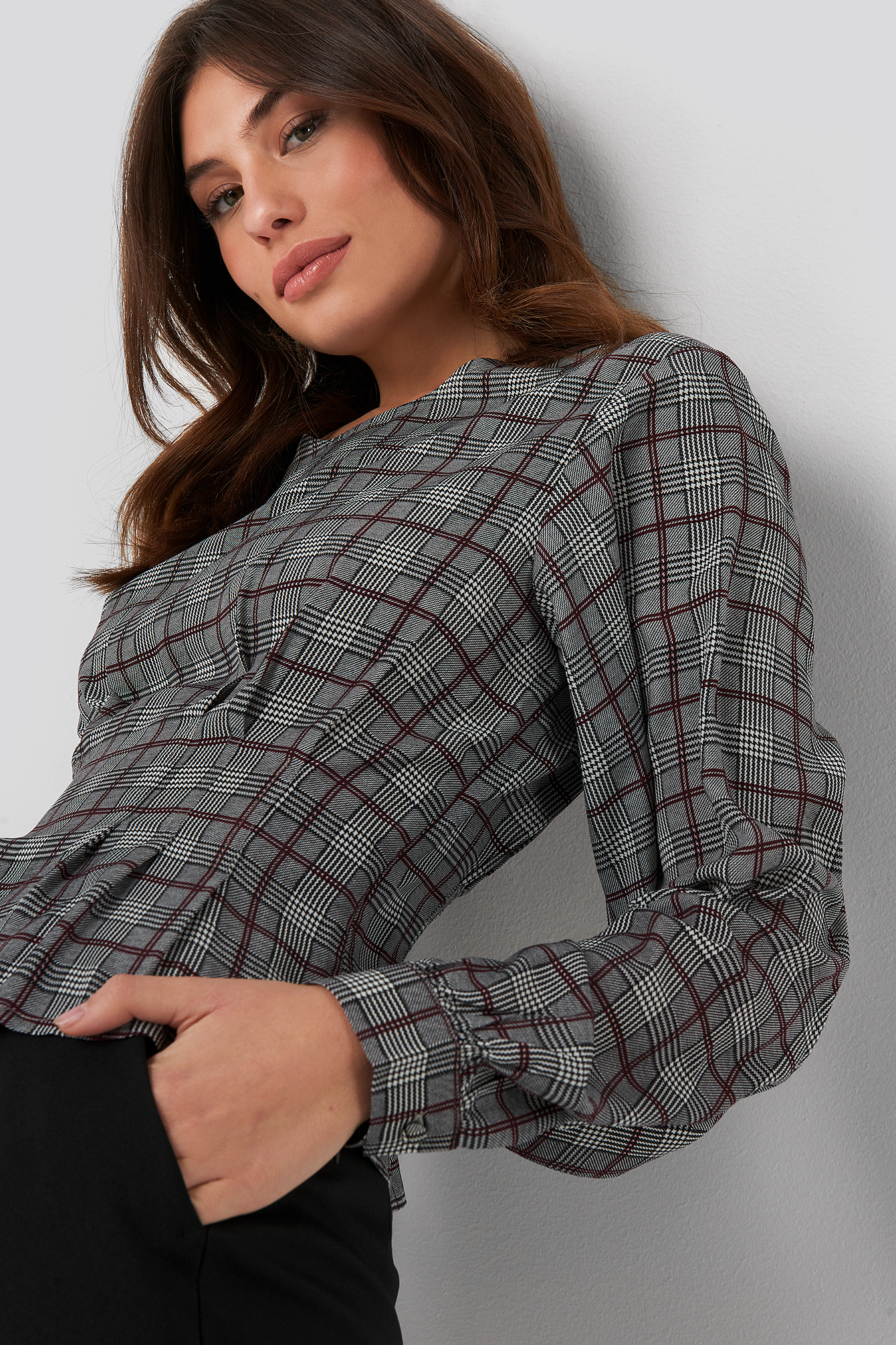Marked Waist Blouse Black