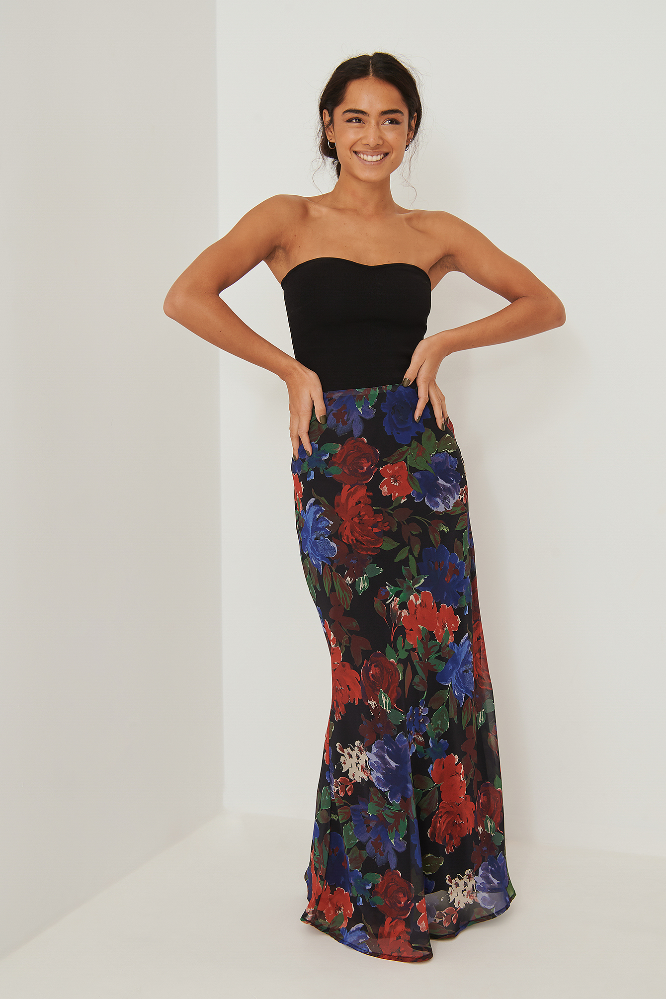 Maxi Chiffon Skirt Flower | na-kd.com