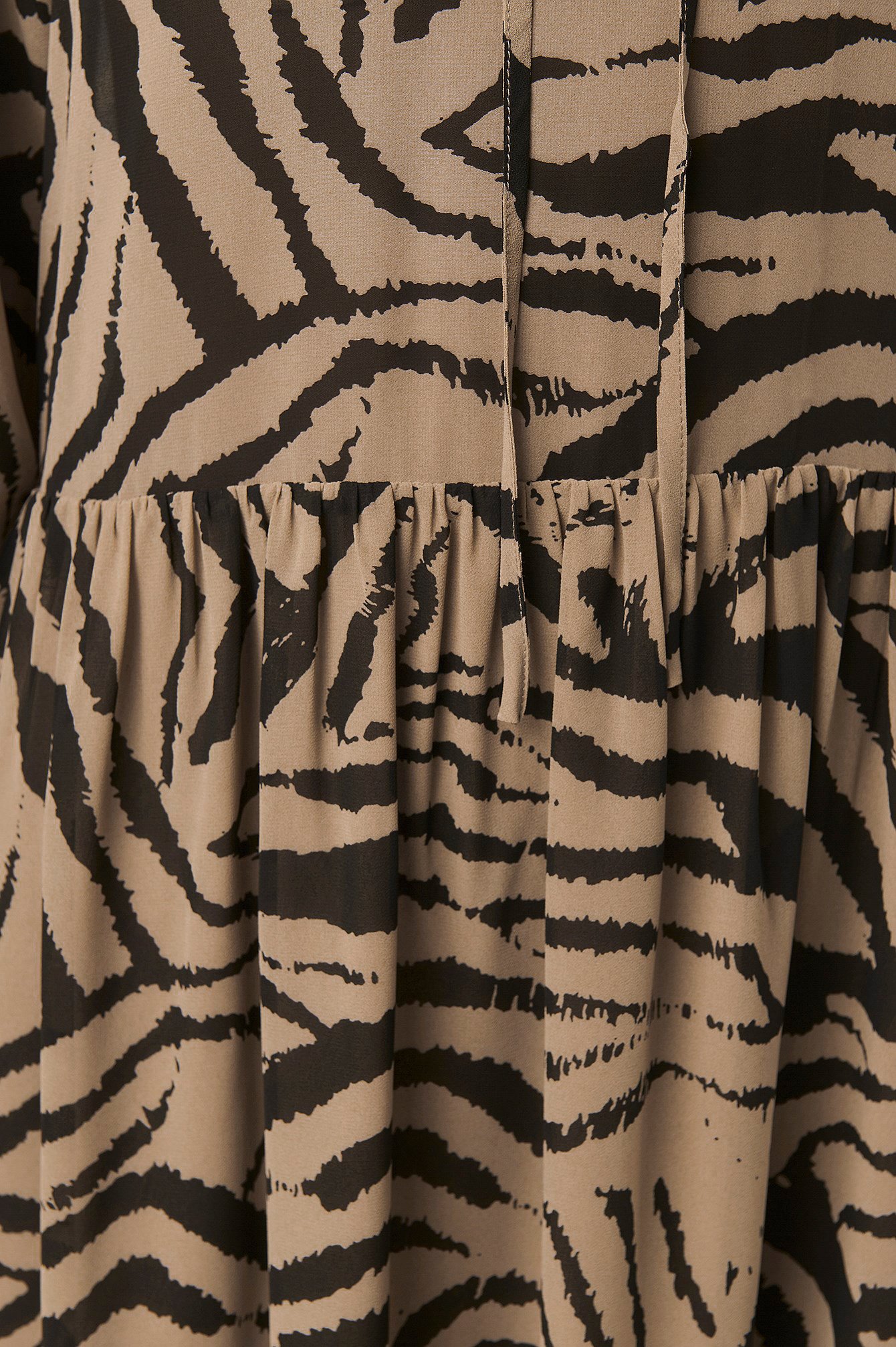 Zebra Maxi Frill Sheer Dress