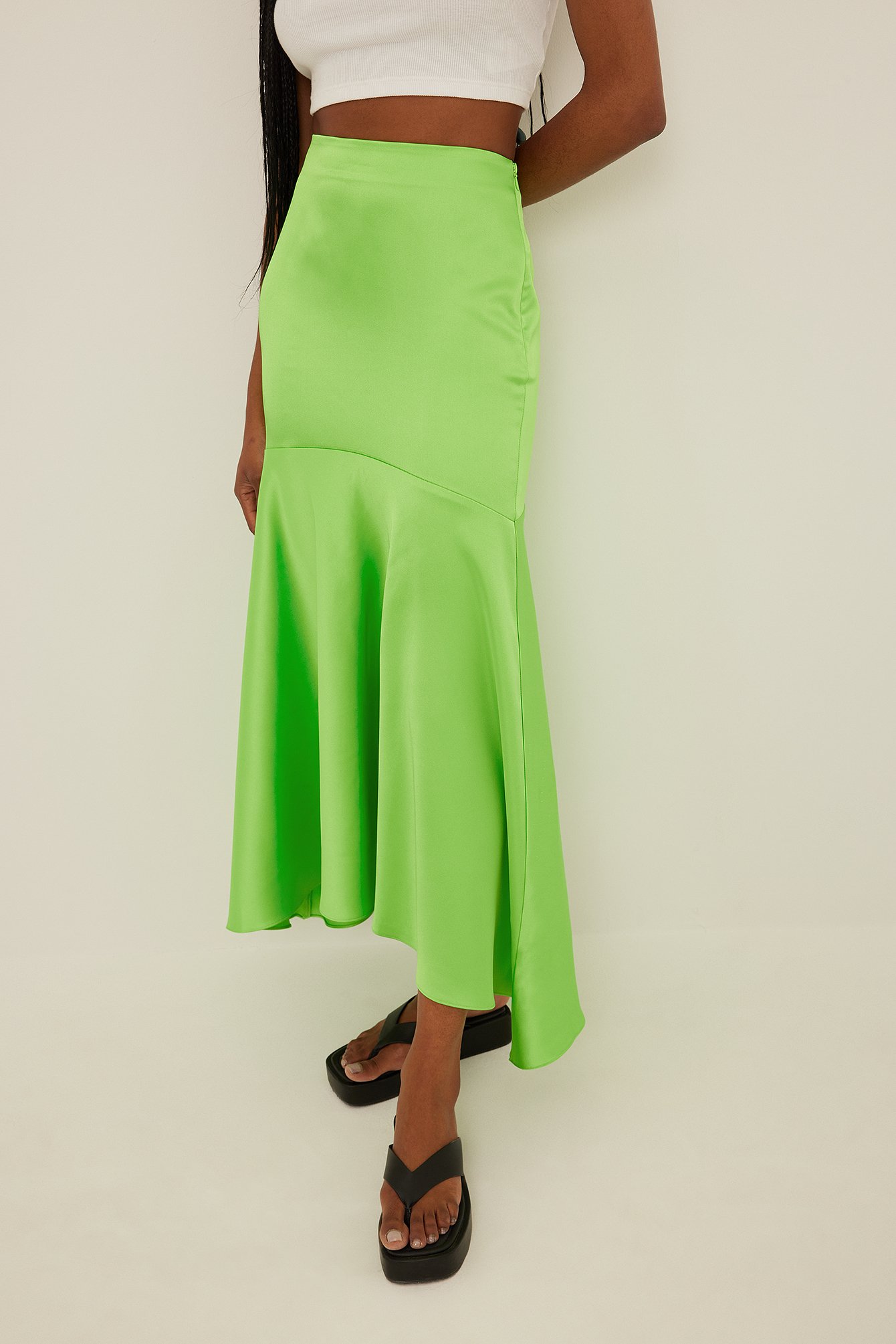 Maxi Satin Skirt Green