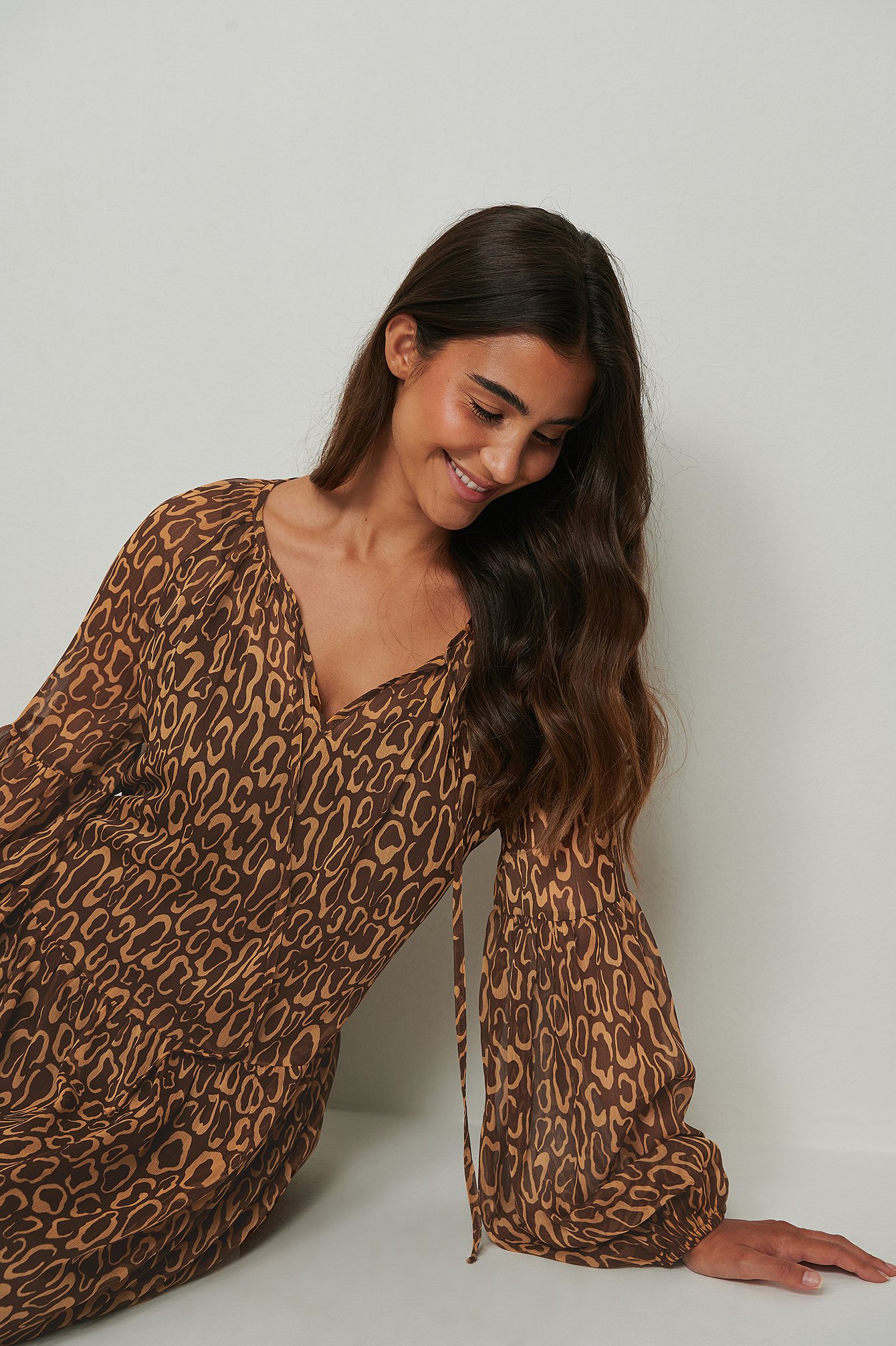 Leopard Print Recycled skir maxiklänning