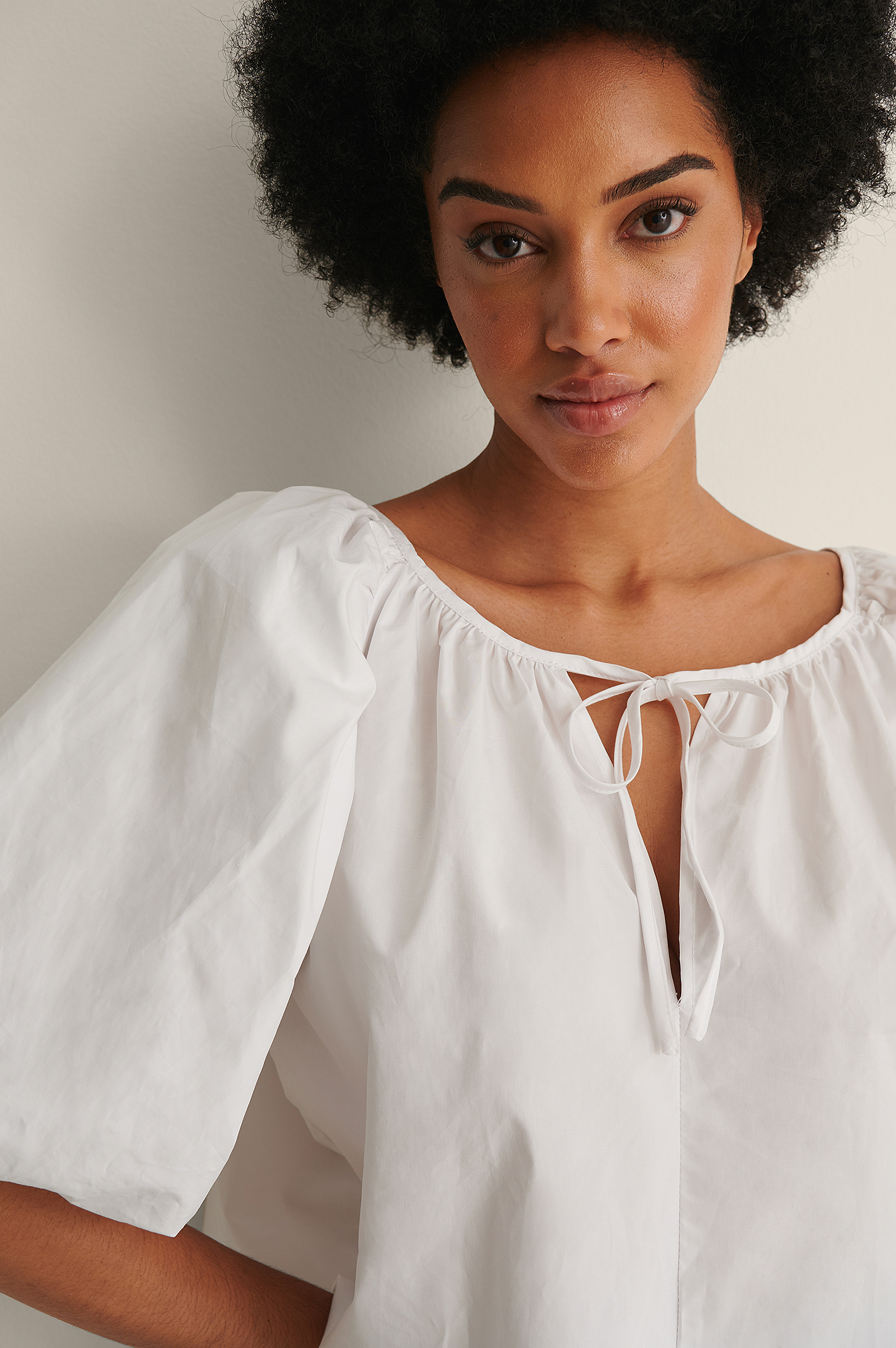 Organic Maxi Volume Cotton Top White 
