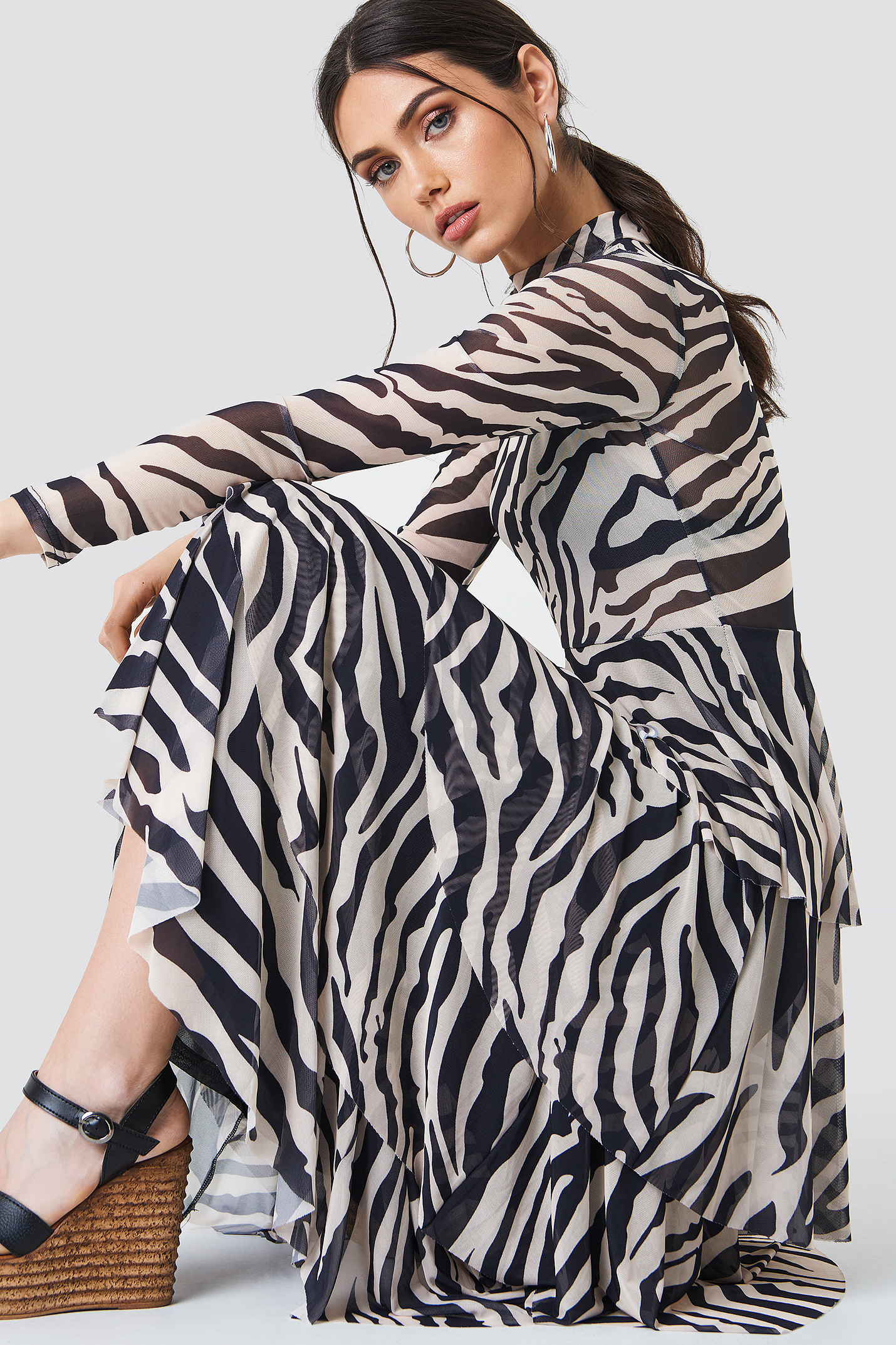 Mesh Layered Dress Zebra