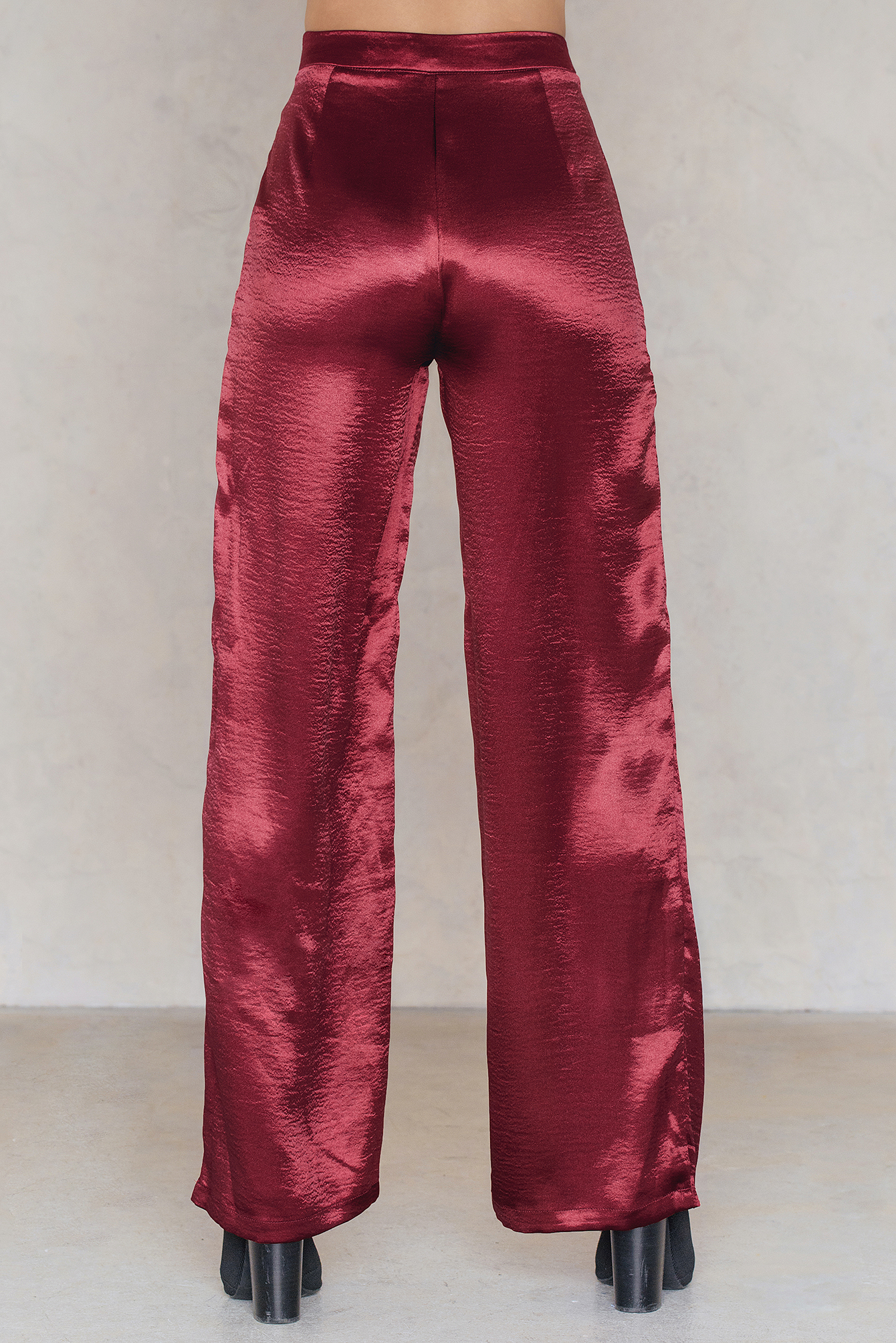 Metallic Flared Pants Red | na-kd.com