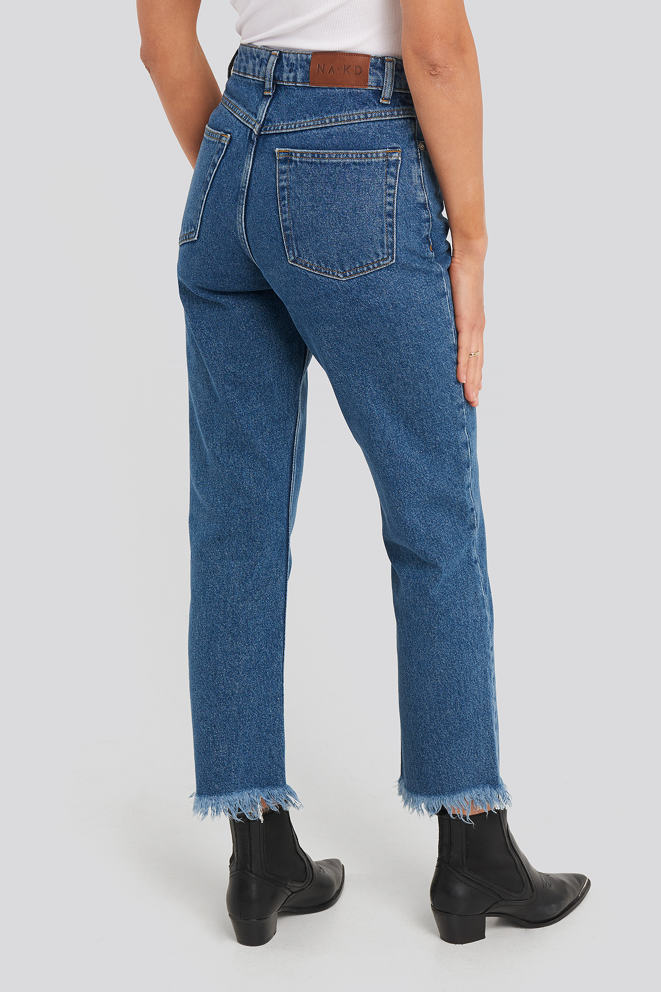 Mid Rise Straight Jeans Blue