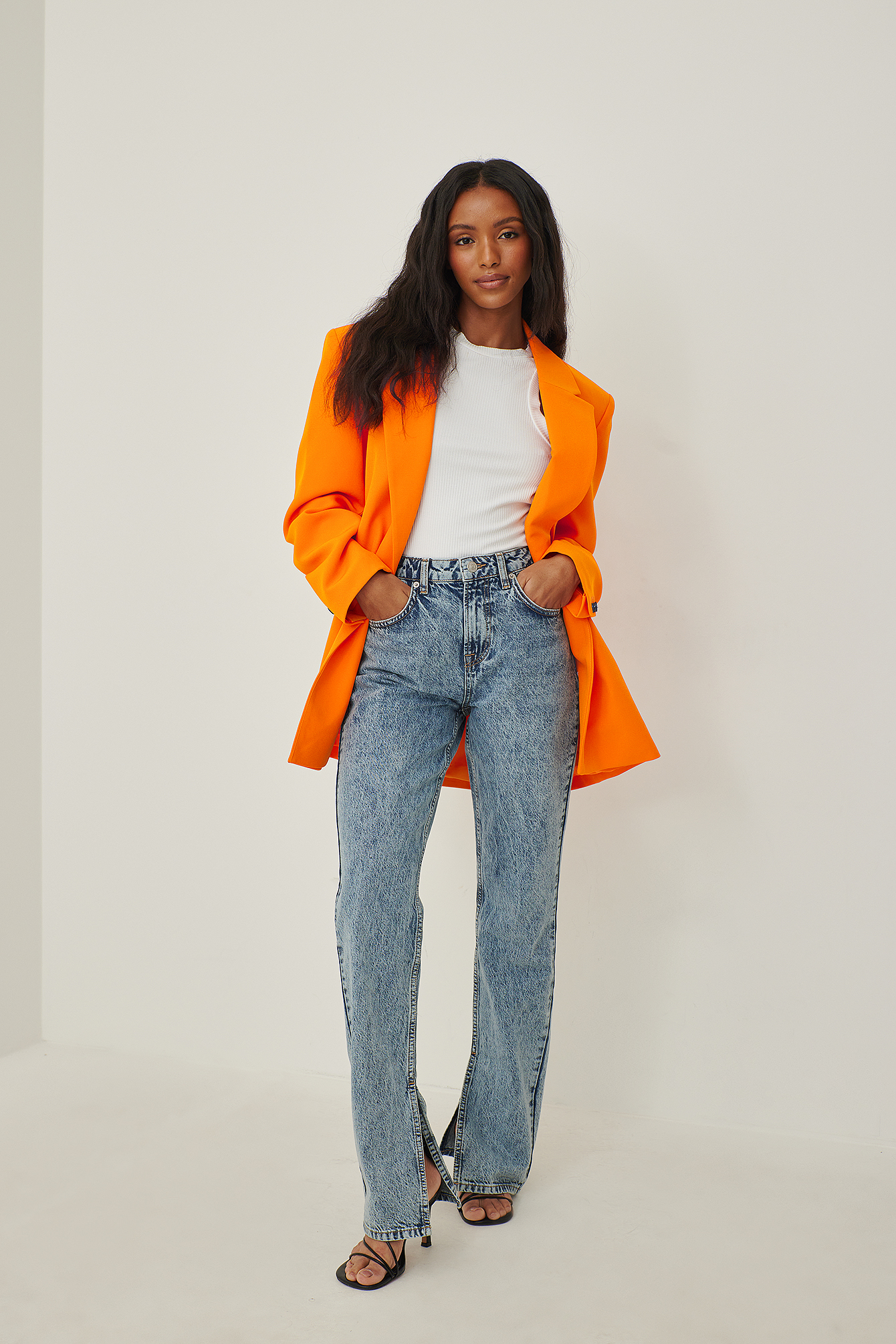 Denim a vita media e gamba dritta Blu | na-kd.com