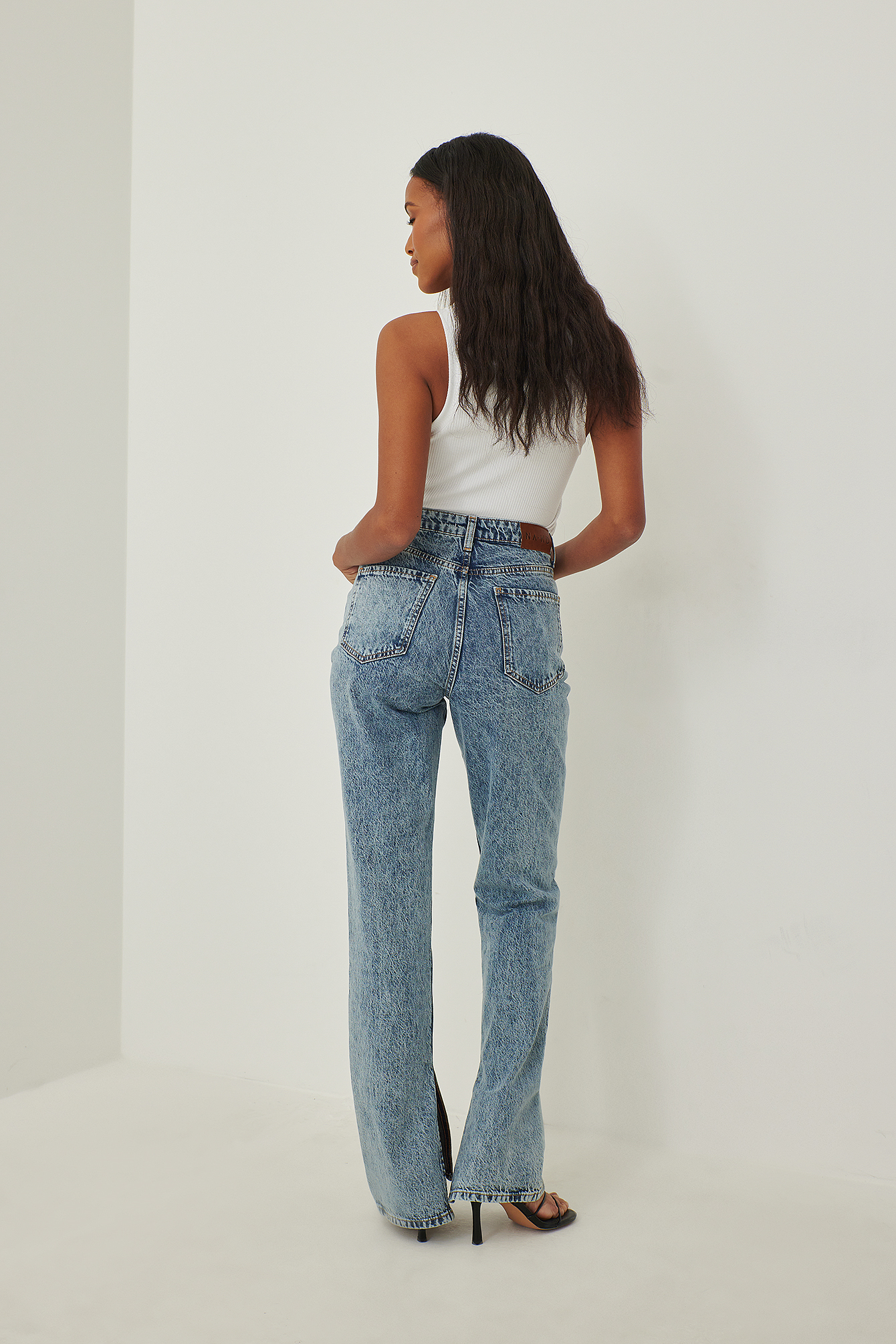 Denim a vita media e gamba dritta Blu | na-kd.com