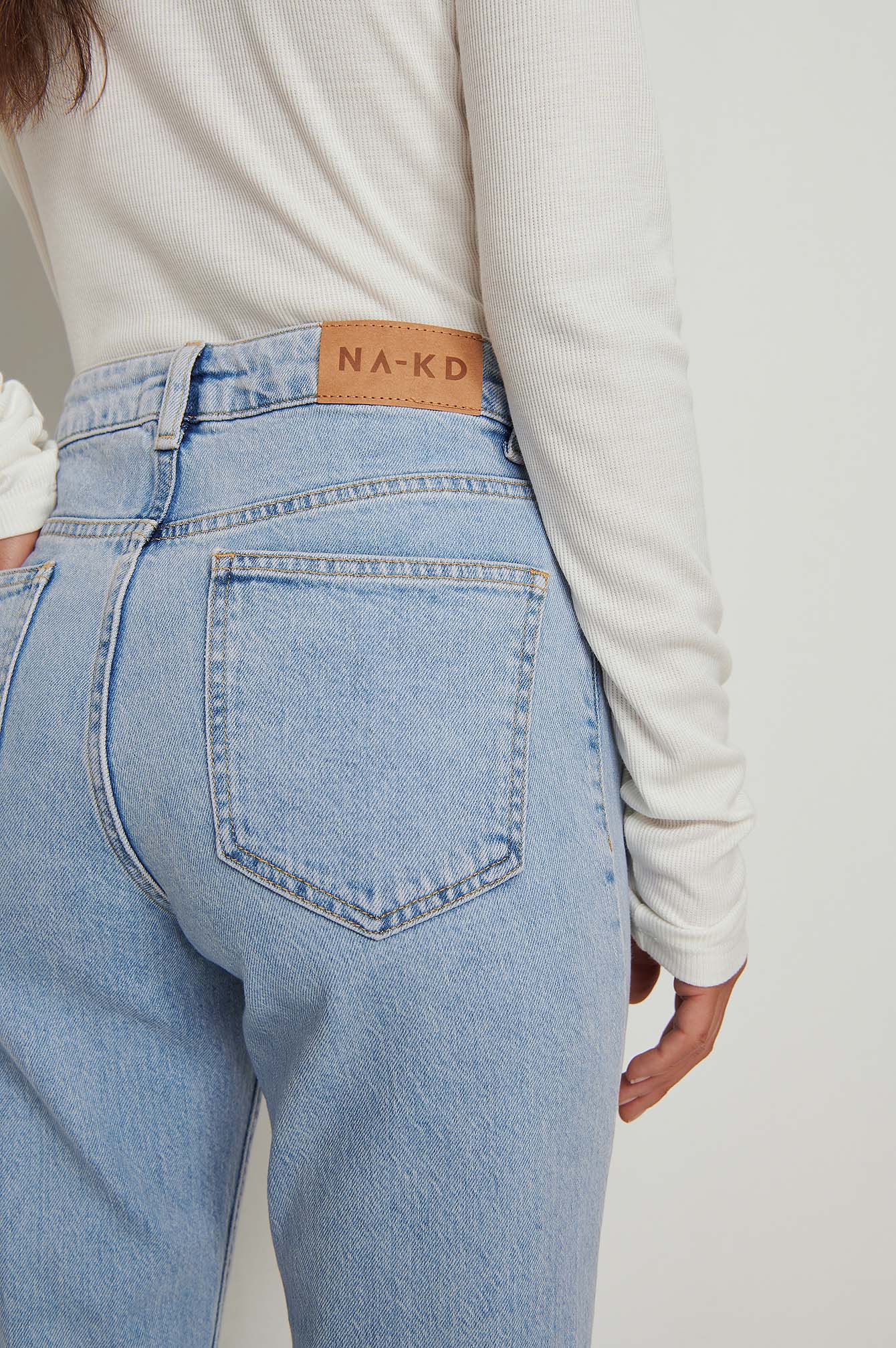 Mid Waist Twisted Seam Bootcut Jeans 