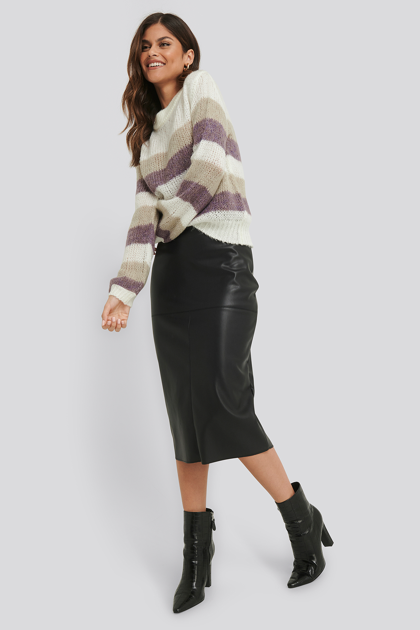 Midi PU Skirt Black