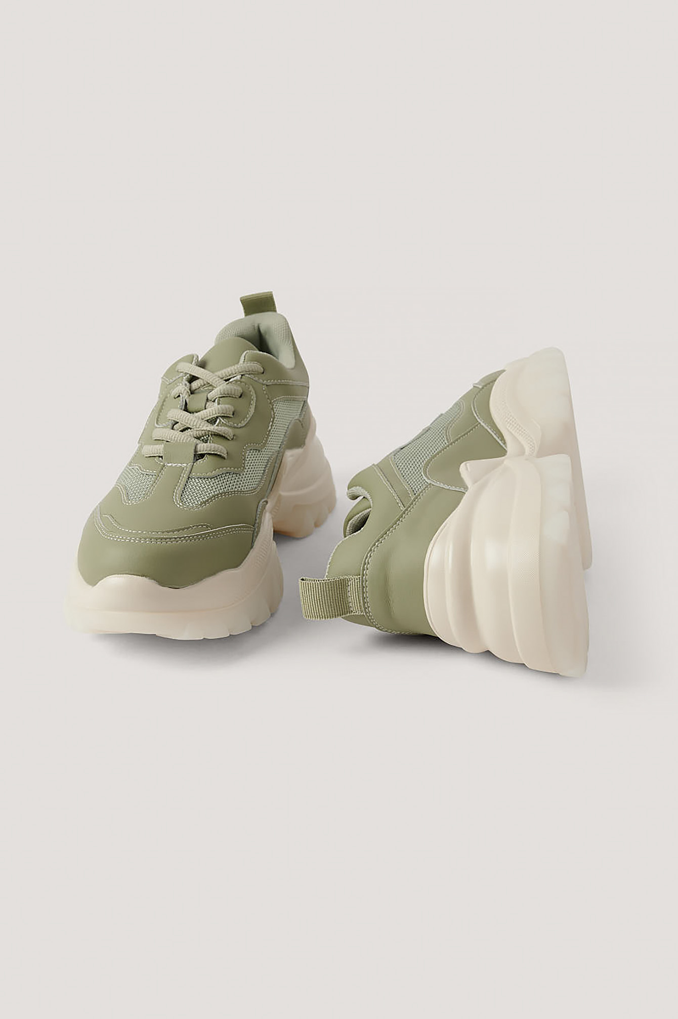 Khaki Trainers Med Gummisula Khaki Trainers Med Gummisula