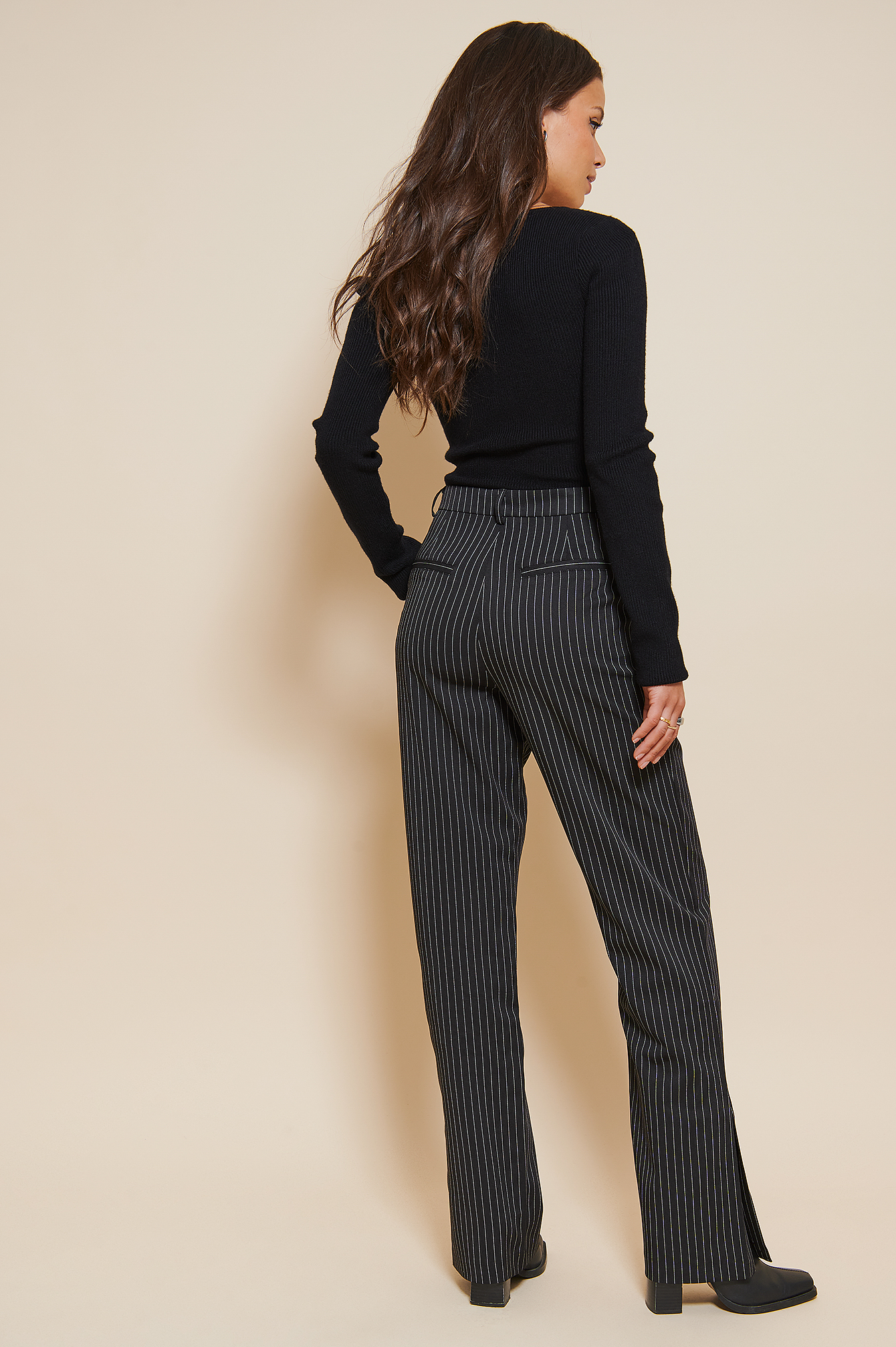 Pinstriped Slit Pants Stripe | na-kd.com