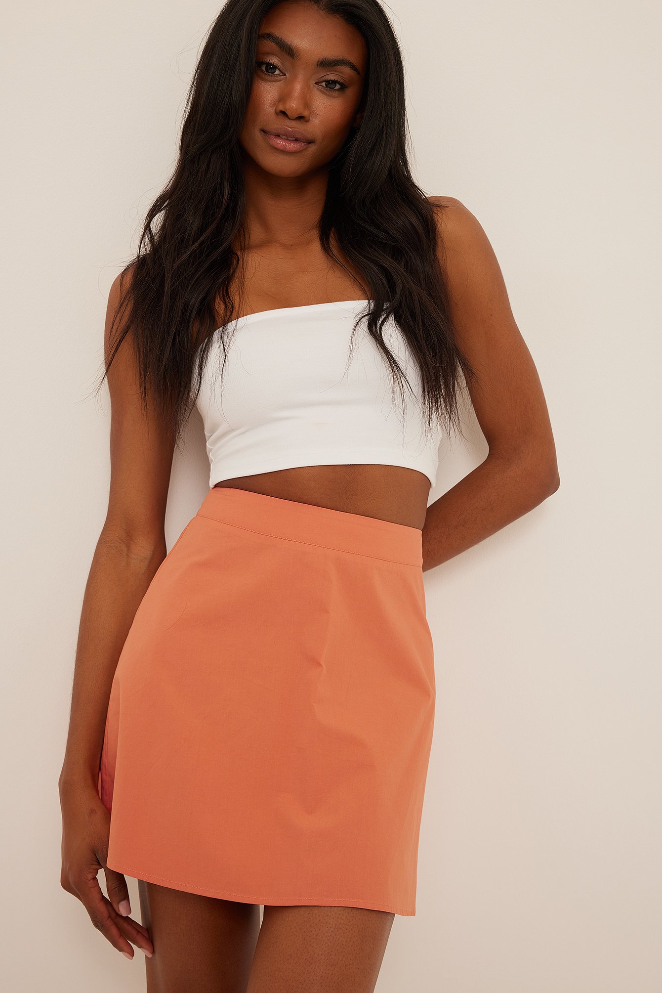 Burnt Orange Mini Cotton Skirt