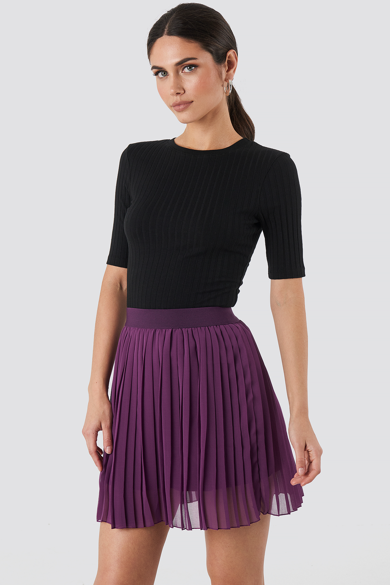 Na-kd Mini Pleated Skirt - Purple In Grape | ModeSens