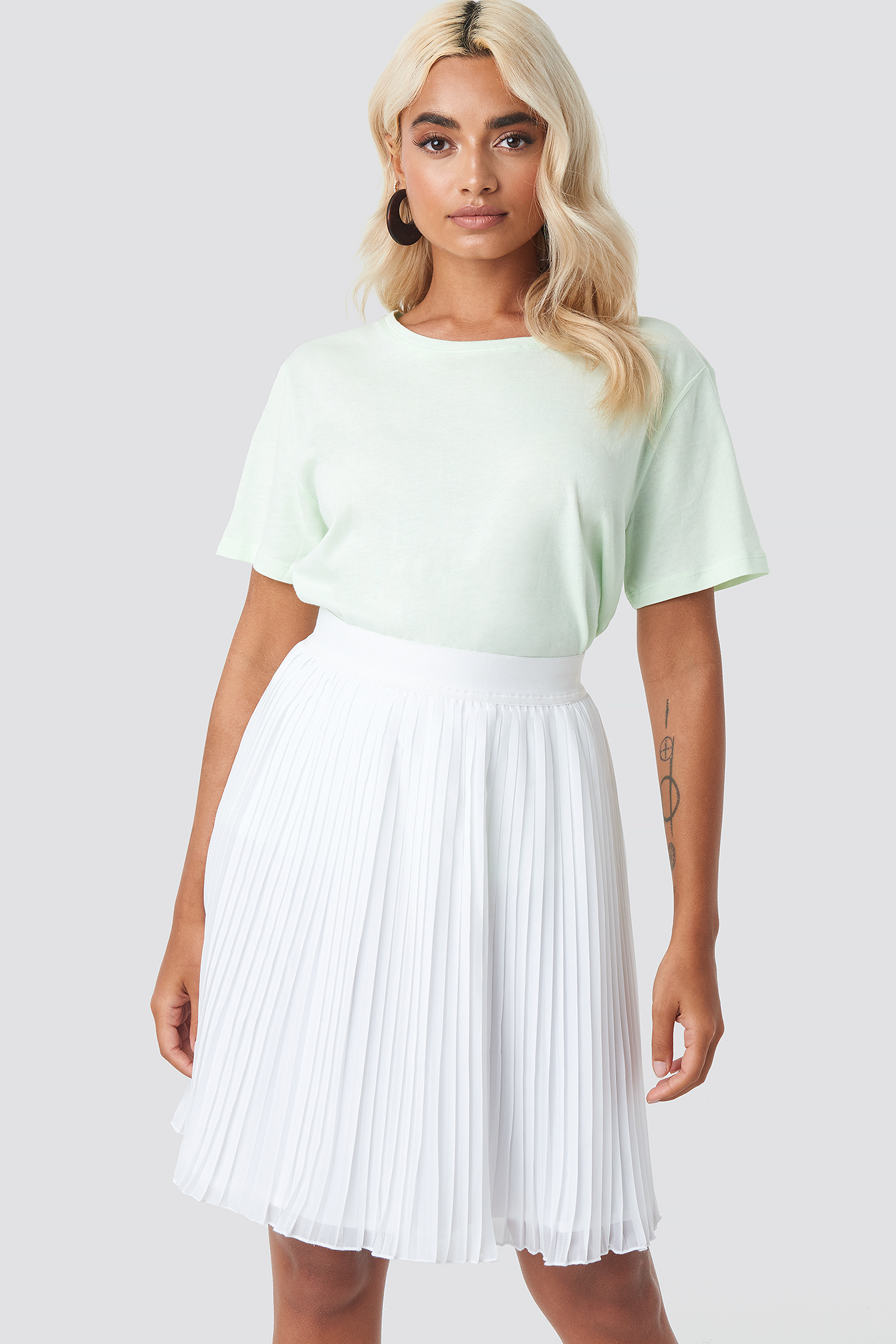 Mini Pleated Skirt White