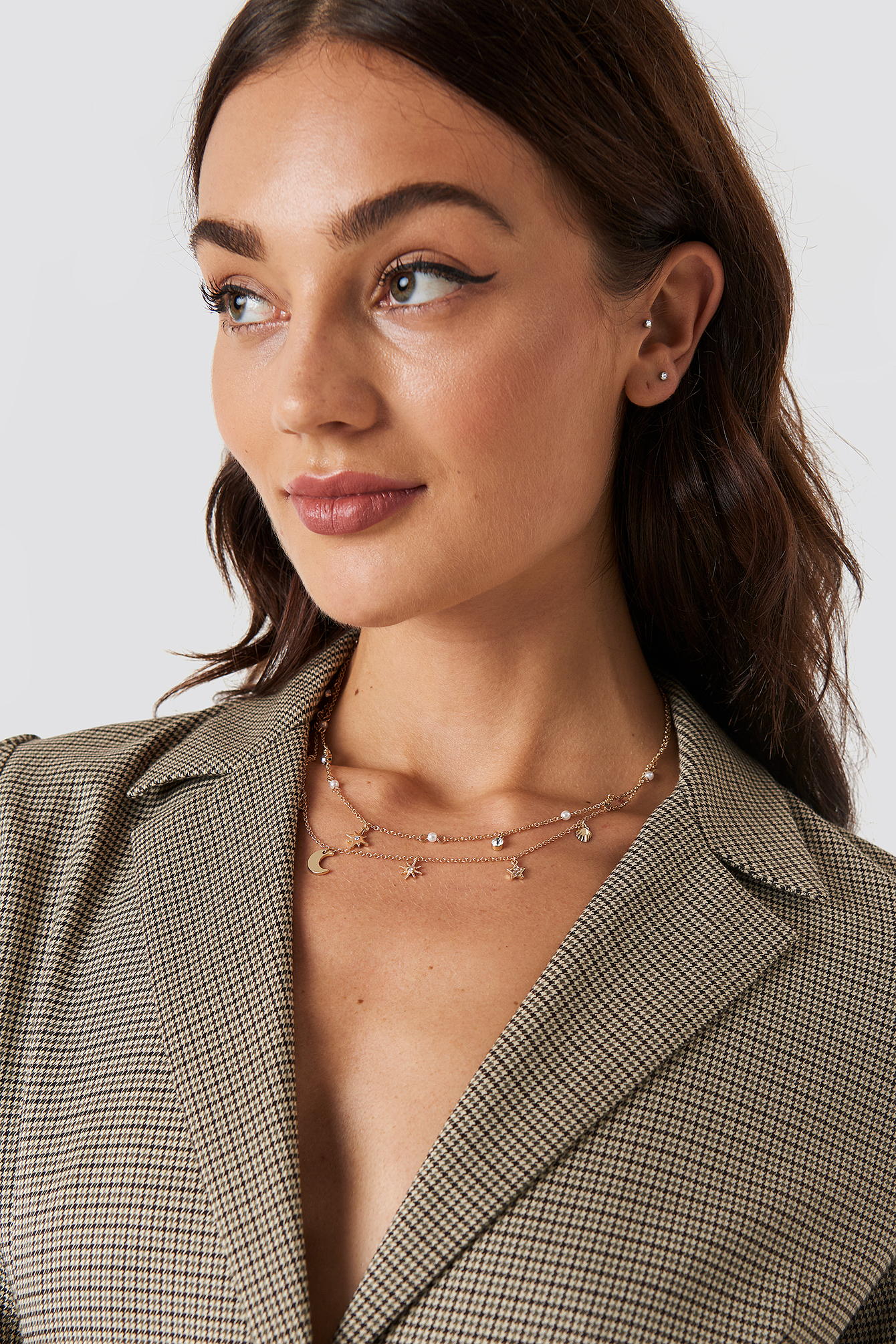 Mini Stars and Moon Necklace Gold