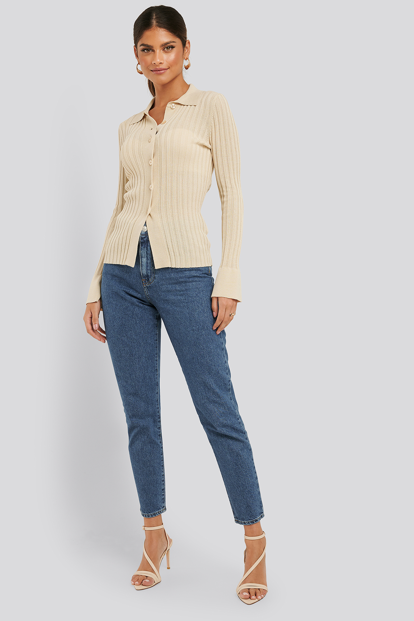 Blue NA-KD Mom Fit Jeans