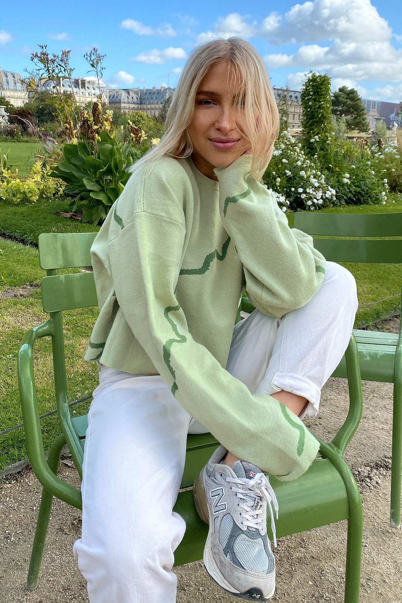 Viktoria & Charline x NA-KD Motif Knitted Sweater - Green