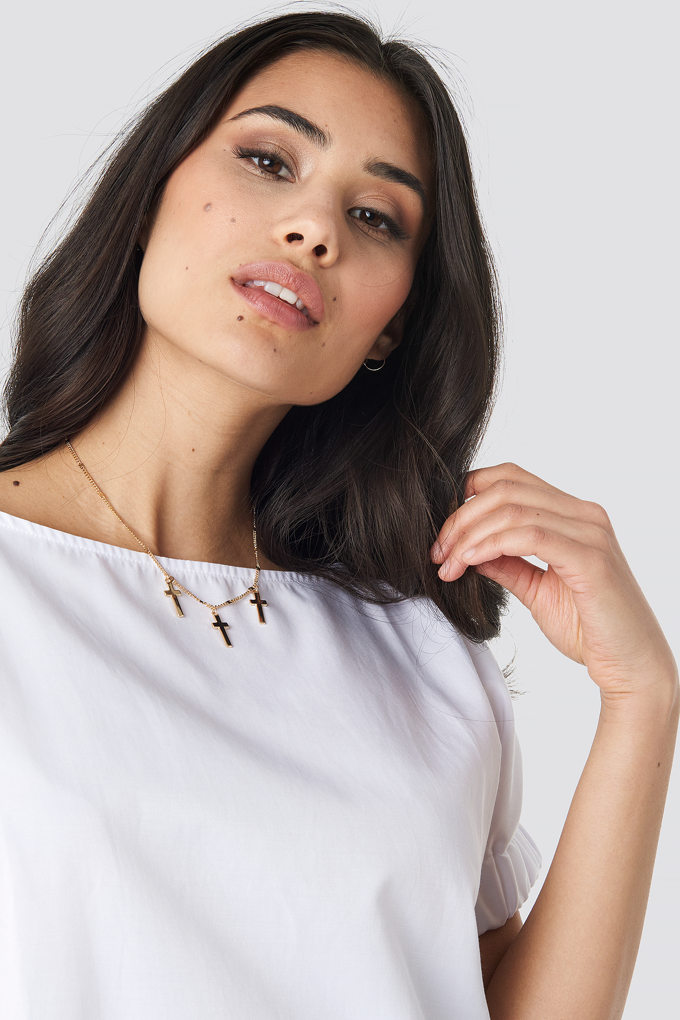 Multi Mini Cross Necklace Gold