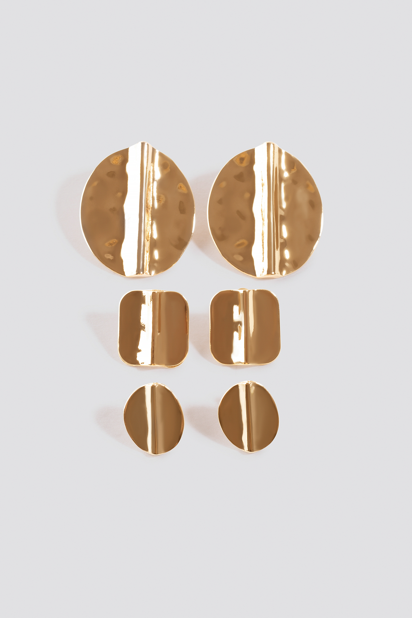 Multipack Textured Earstuds Gold