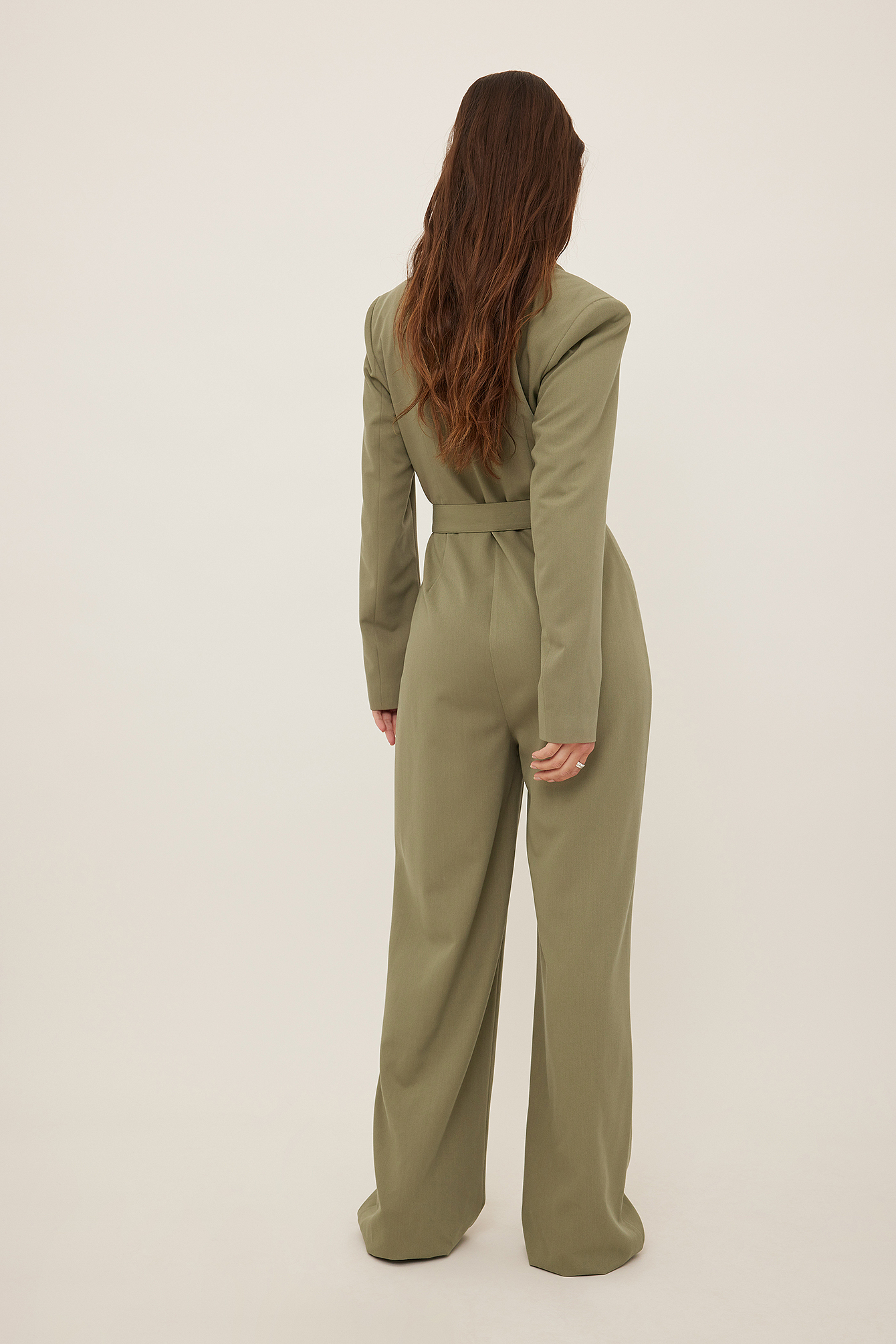 Box Pleated Jumpsuit Green
