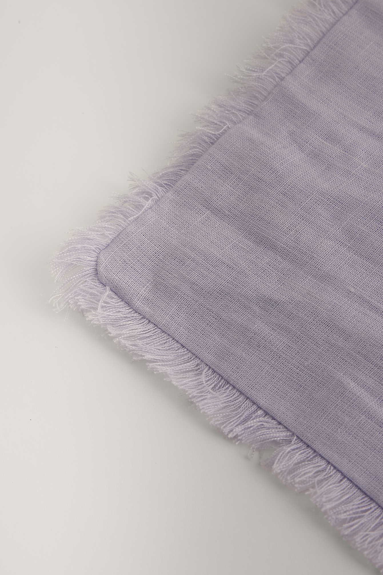Fringe Edge Linen Cushion Cover Purple