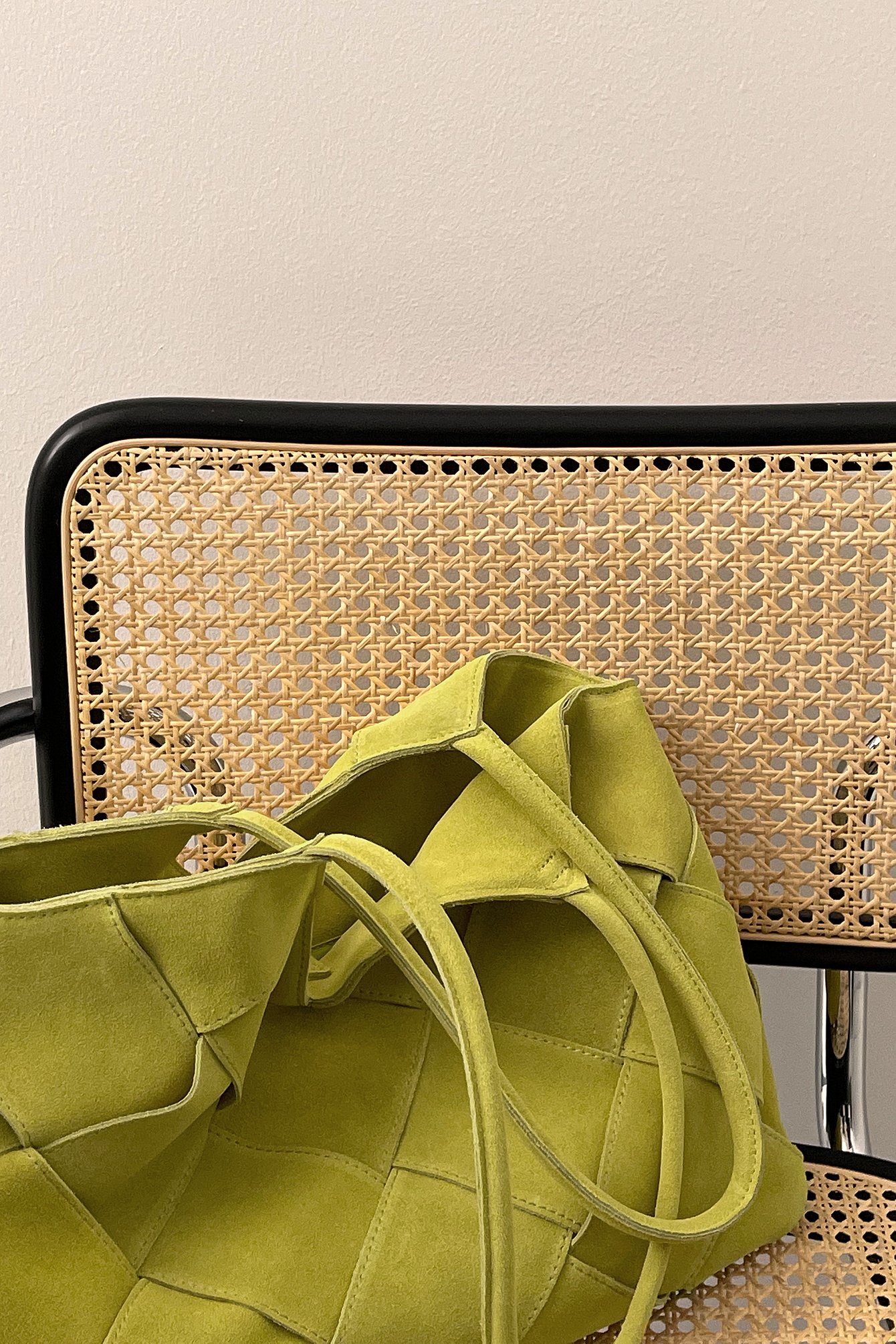 Woven Suede Tote Green | NA-KD
