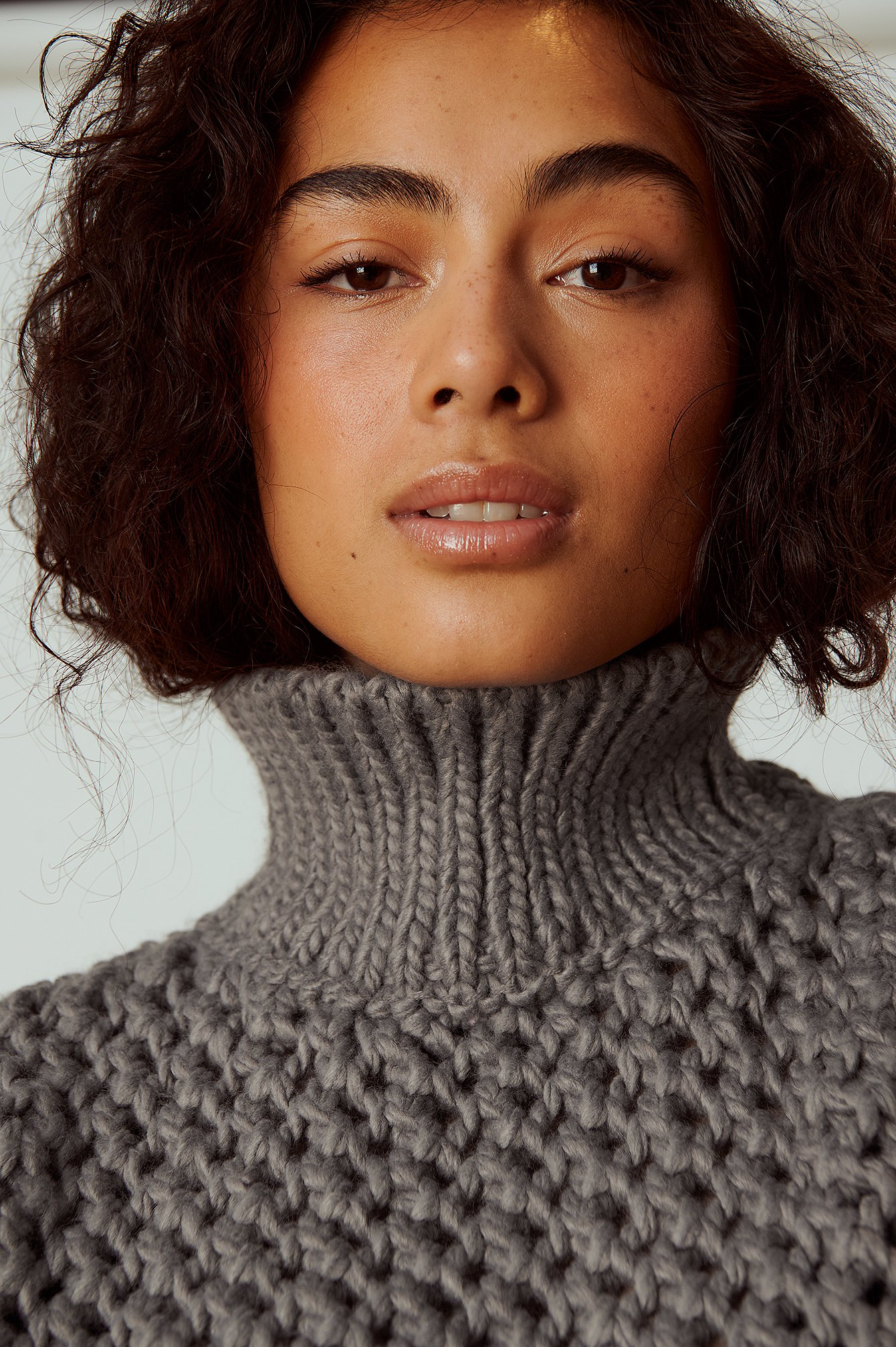 Dark Grey Netting Stitch Sweater