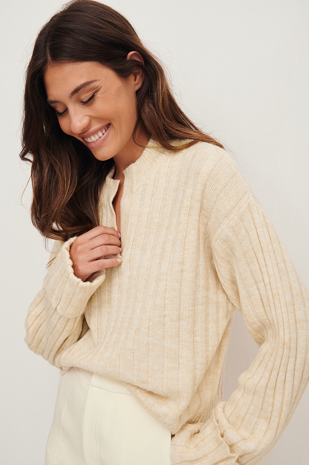 collared ribbed jumper
