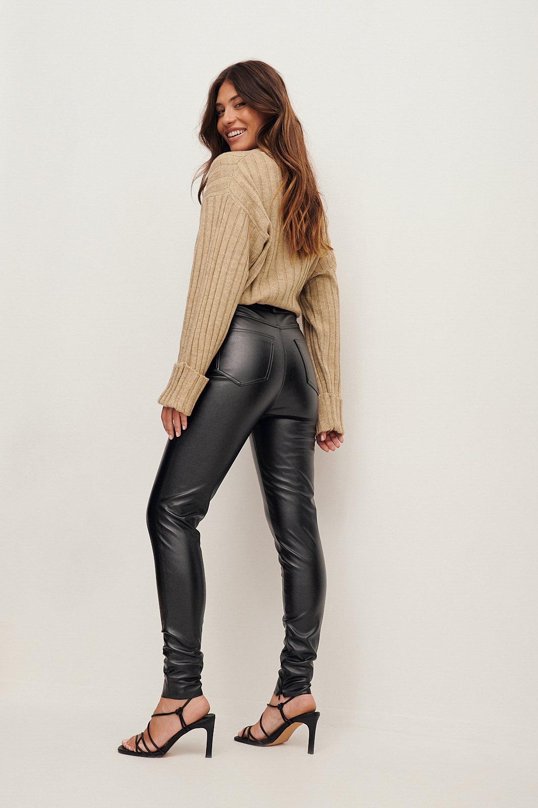 Women's Leather PU Wet Look Trousers High Waist Skinny Leggings Pants GIFT HOT