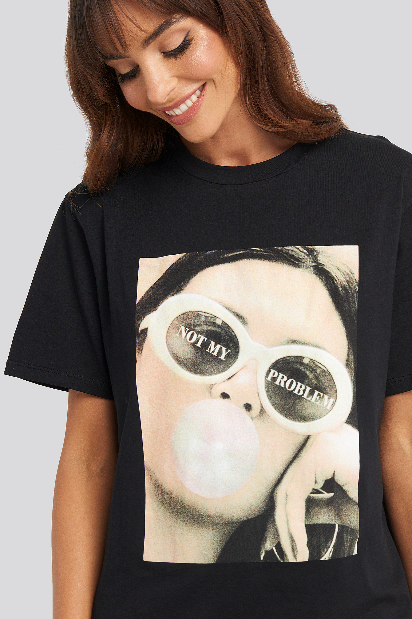 Not My Problem Oversized T-shirt Dress Black