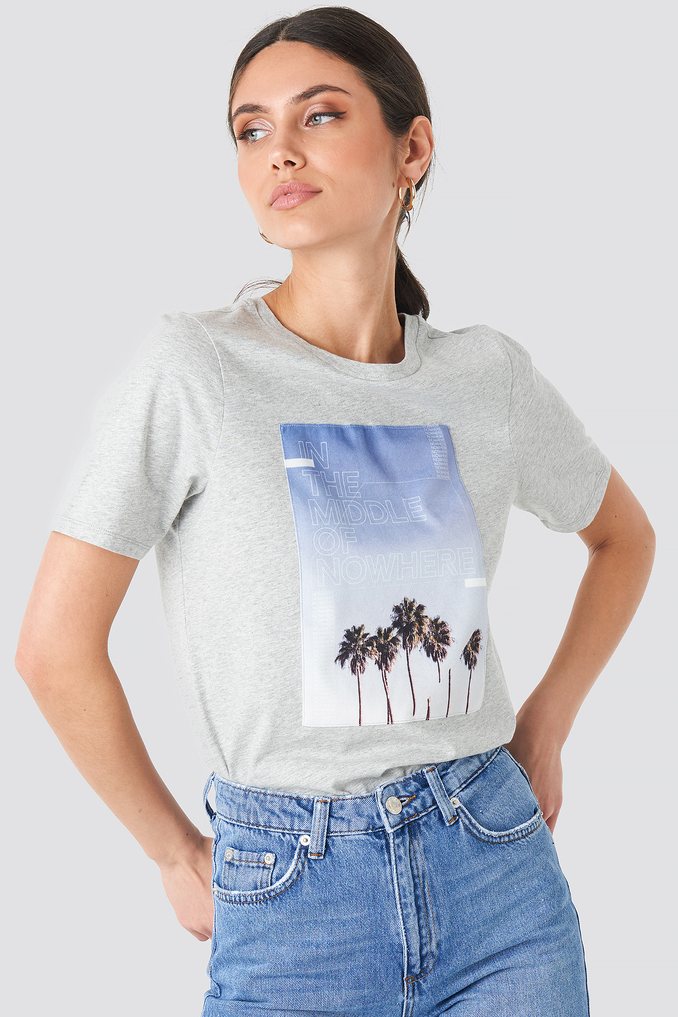 Nowhere Oversized T-shirt Grey Marl